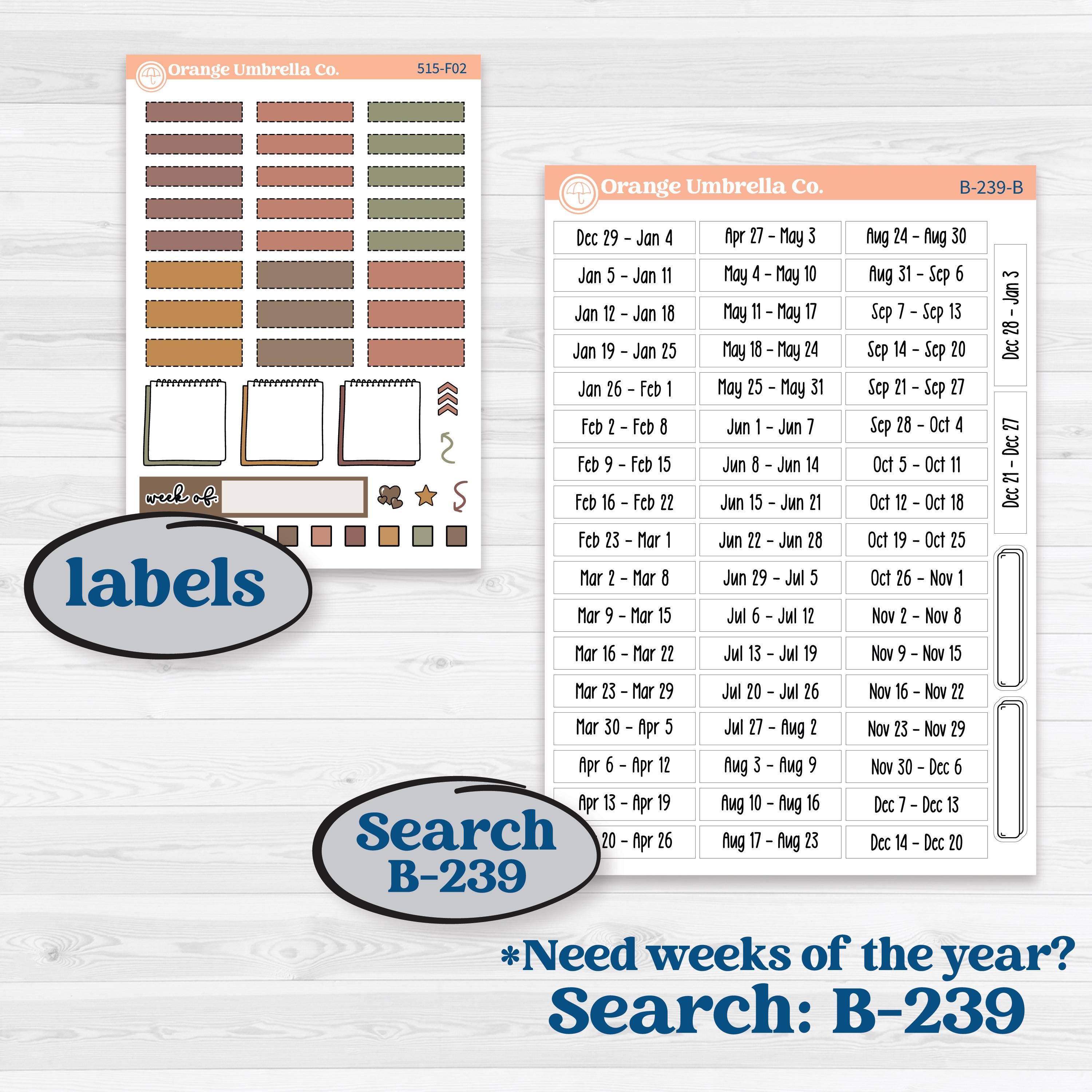 Houseplants & Plants Kit | Hobonichi Weeks Weekly Planner Kit Stickers | Aloe There | KIT-515-F