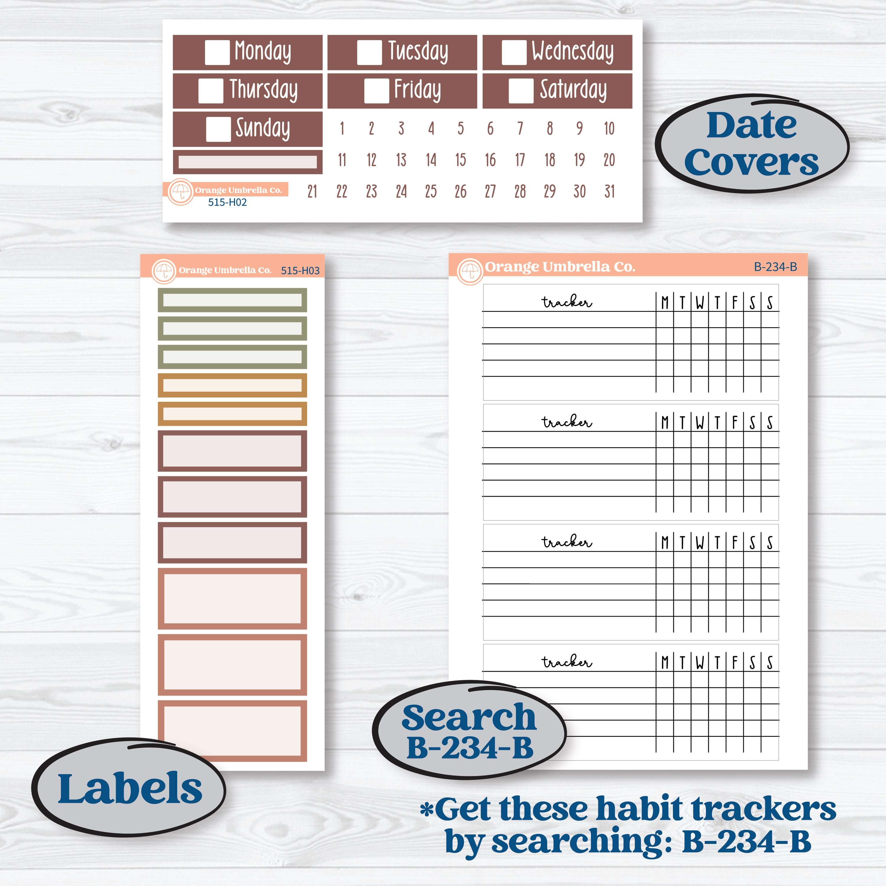 Houseplants & Plants Kit | Plum Vertical Priorities 7x9 Planner Kit Stickers | Aloe There | KIT-515-H
