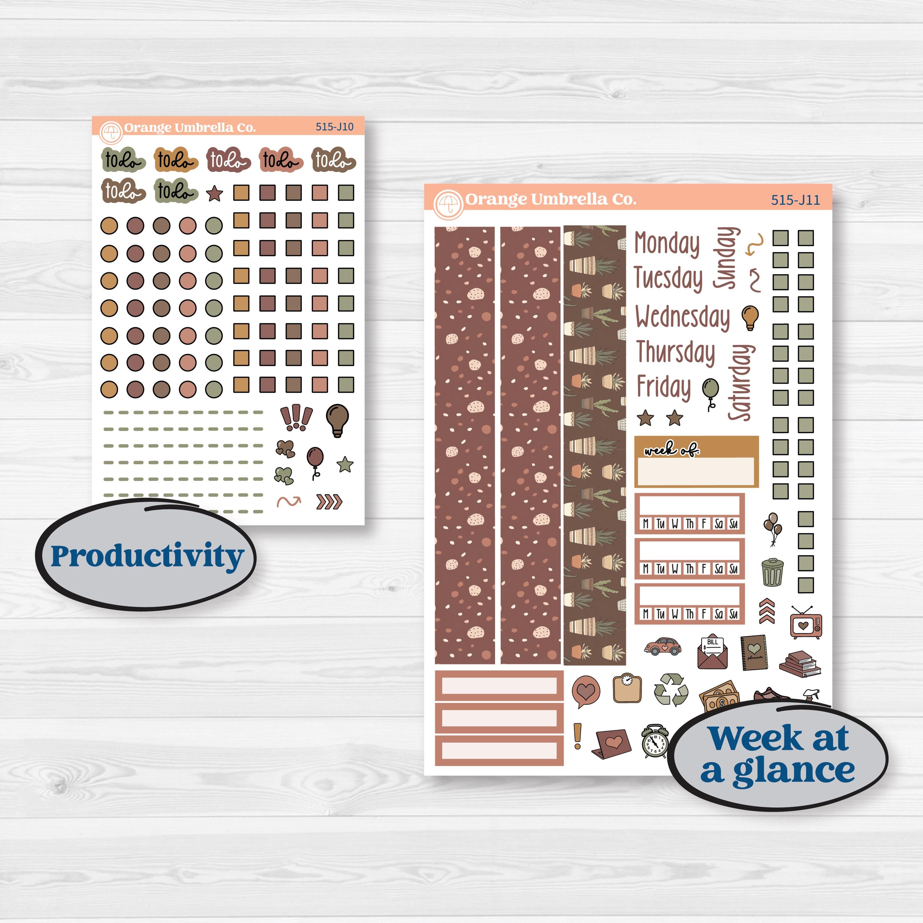 Houseplants & Plants Kit | A5 Daily Duo Planner Kit Stickers | Aloe There | KIT-515-J
