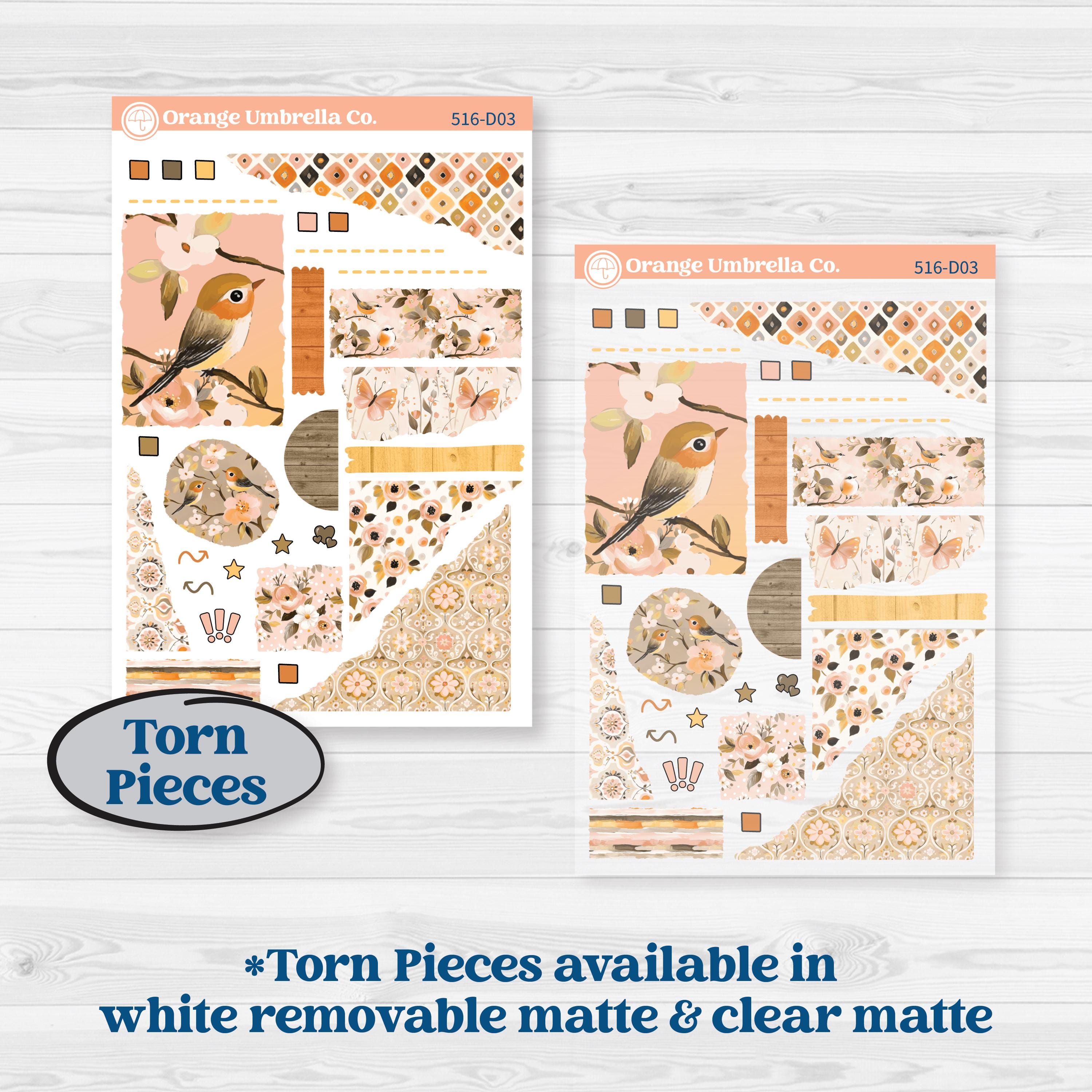 Spring Birds | Journaling or Scrapbooking Kit | Creative Junk Journal Planner Stickers | Nectar | KIT-516-D