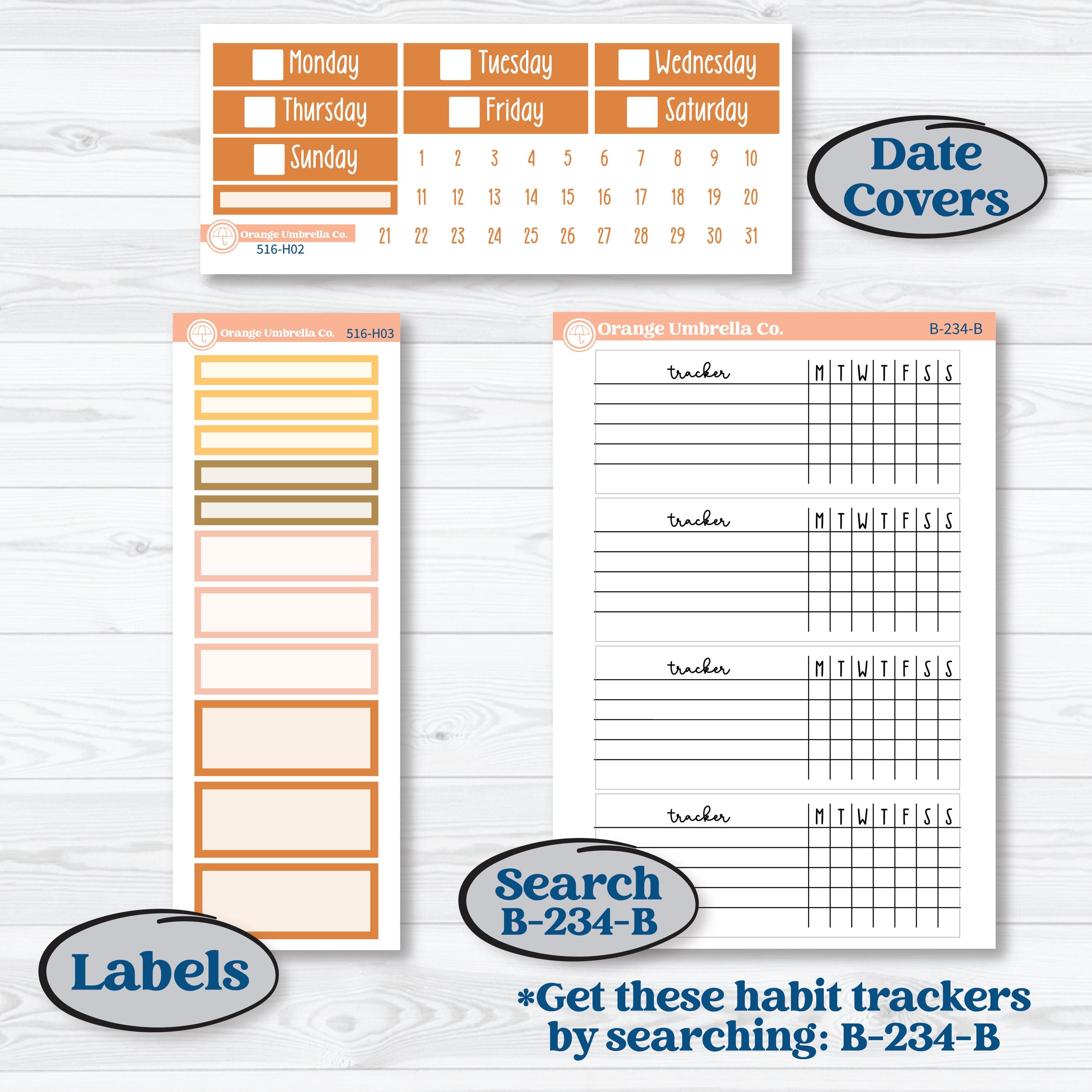 Spring Birds | Plum Vertical Priorities 7x9 Planner Kit Stickers | Nectar | KIT-516-H