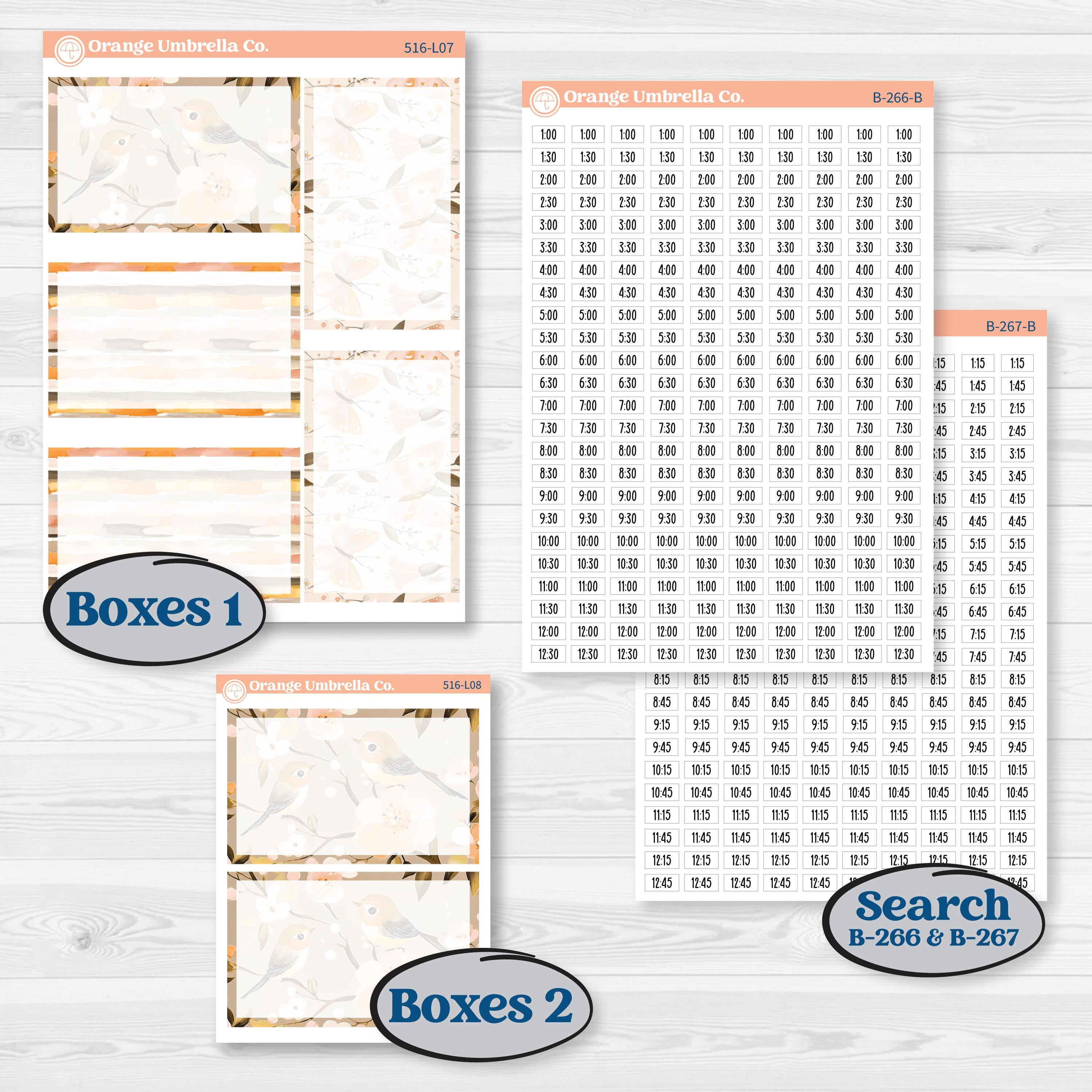Spring Birds | 7x9 Plum Daily Planner Kit Stickers | Nectar | KIT-516-L