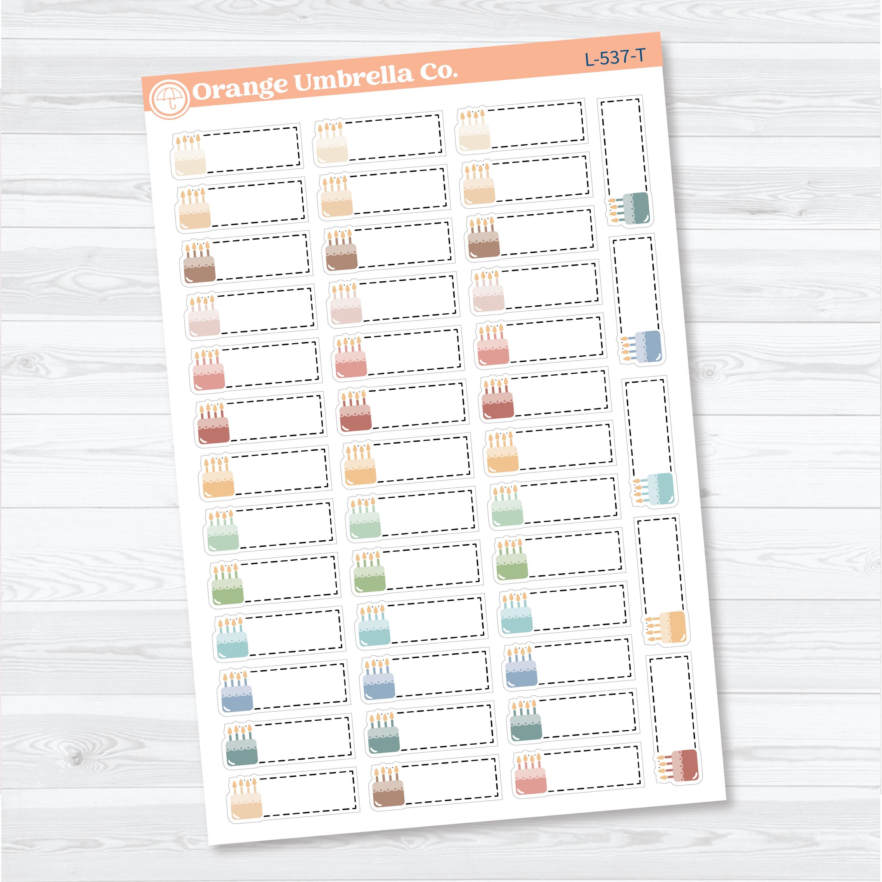Birthday Stitched Labels | Planner Stickers | L-537
