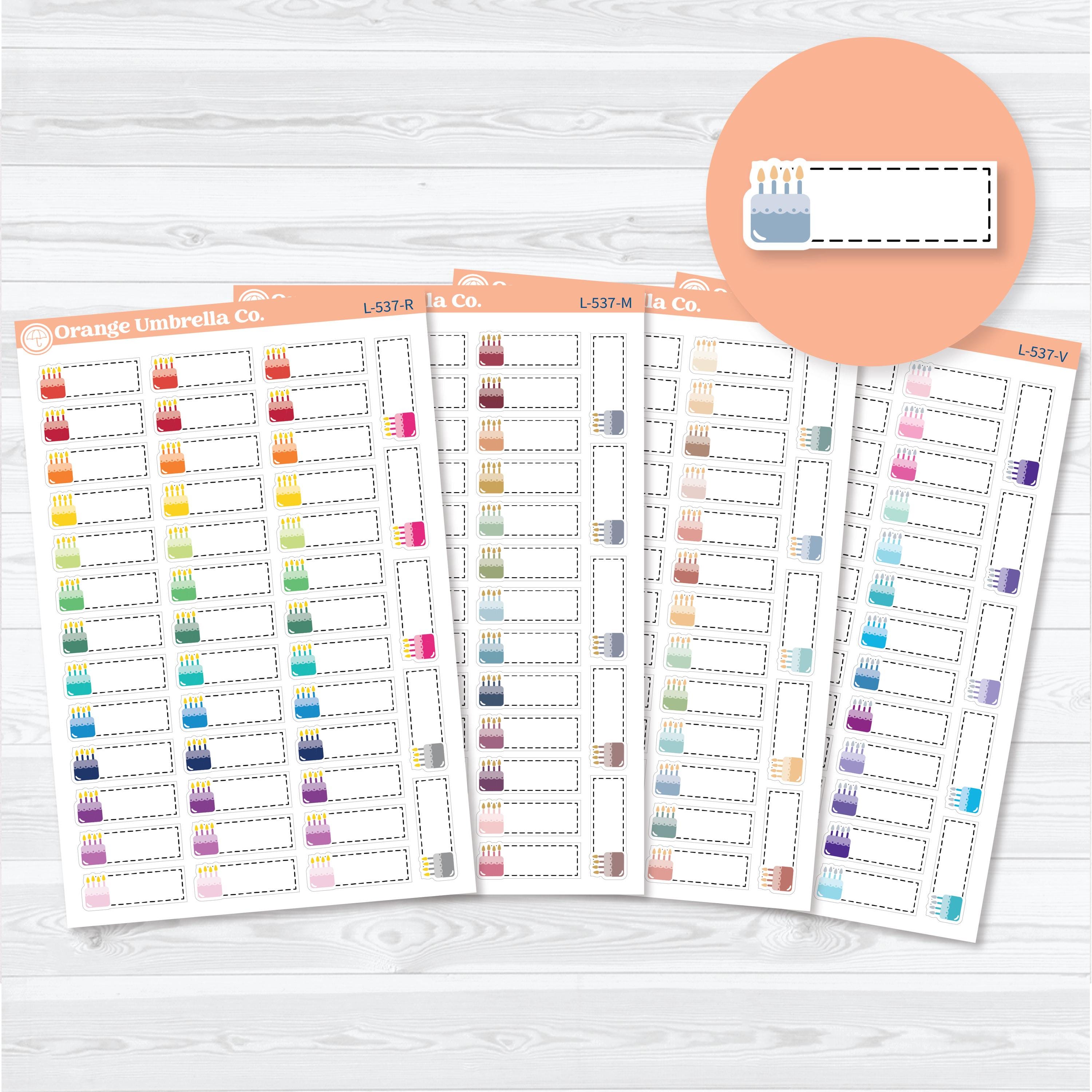 Birthday Stitched Labels | Planner Stickers | L-537