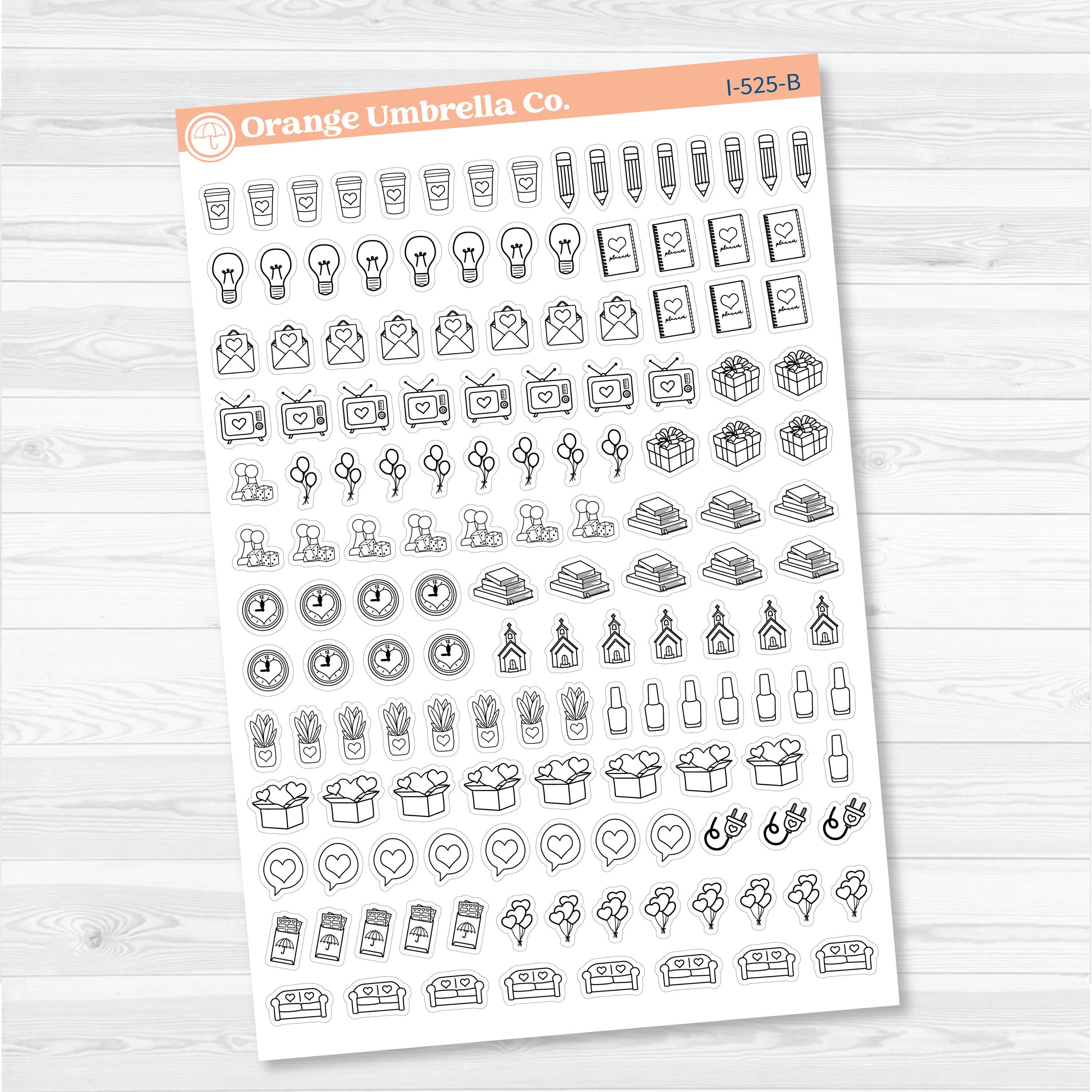 Self Care & Celebration Icon Sampler | Planner Stickers | I-525