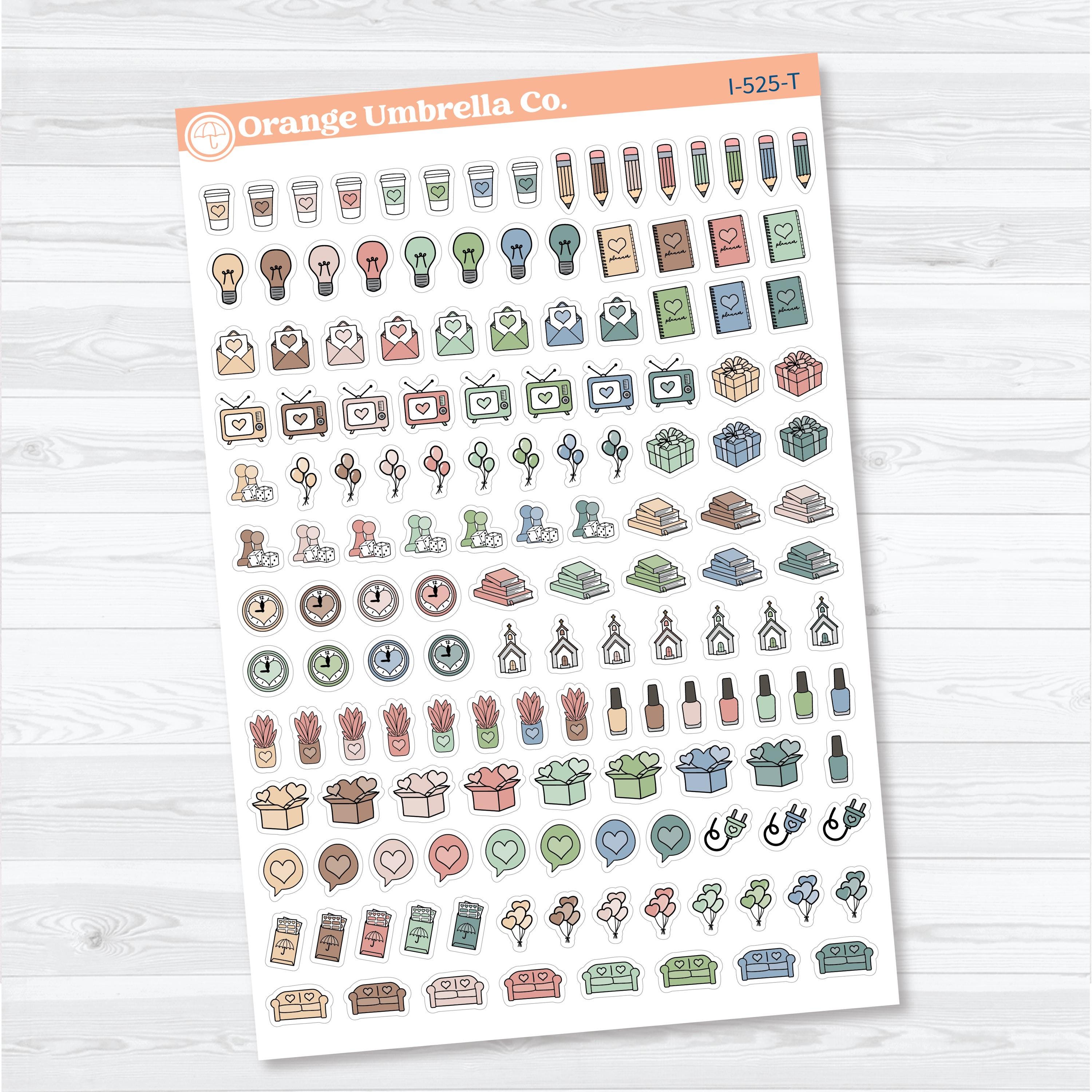 Self Care & Celebration Icon Sampler | Planner Stickers | I-525