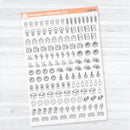 Self Care & Celebration Icon Sampler | Clear Matte Planner Stickers | I-525-CM