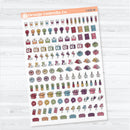 Self Care & Celebration Icon Sampler | Clear Matte Planner Stickers | I-525-CM