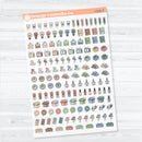 Self Care & Celebration Icon Sampler | Clear Matte Planner Stickers | I-525-CM