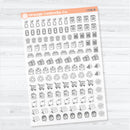 Home, Chores & Appointments Icon Sampler | Clear Matte Planner Stickers | I-526-CM