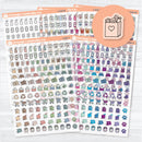 Home, Chores & Appointments Icon Sampler | Clear Matte Planner Stickers | I-526-CM
