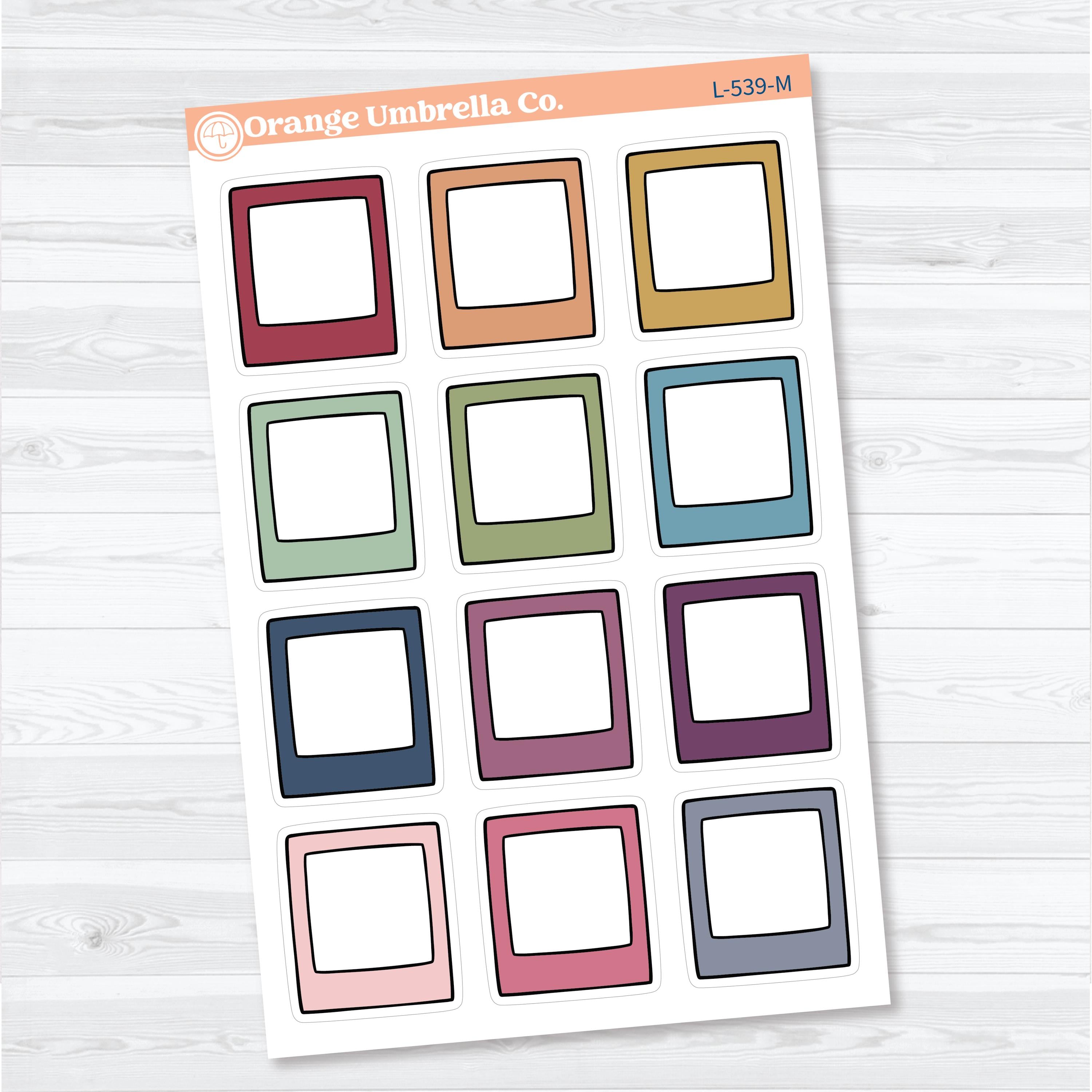 Doodled Polaroid Journaling Labels | Planner Stickers | L-539