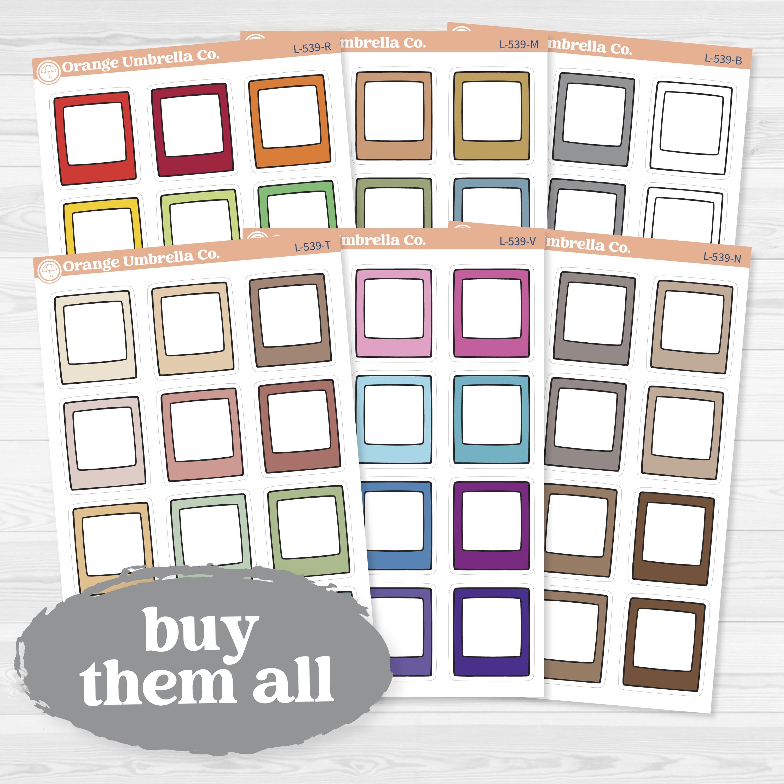 Doodled Polaroid Journaling Labels | Planner Stickers | L-539