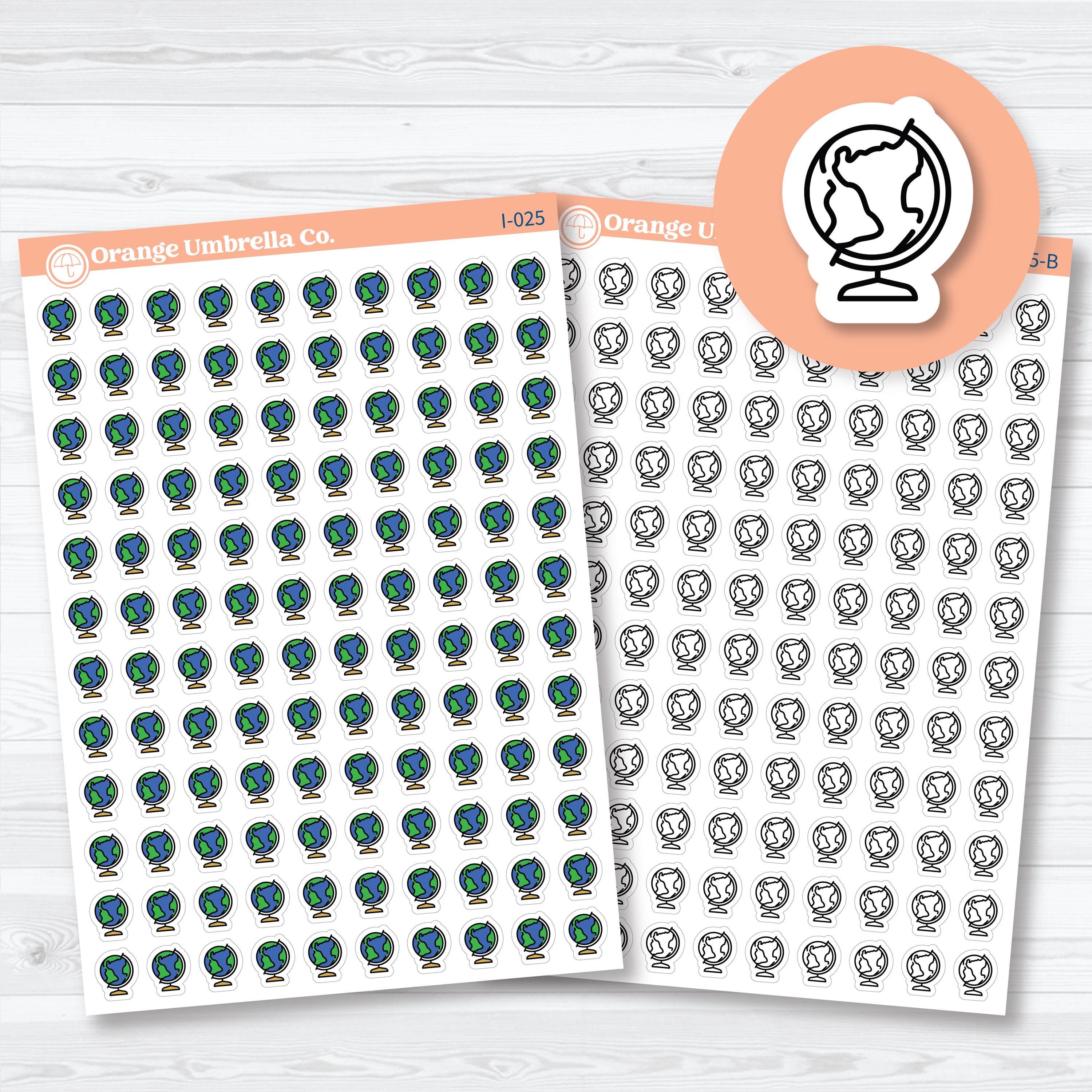 Globe Travel Icon Planner Stickers | Geography Icons | I-025