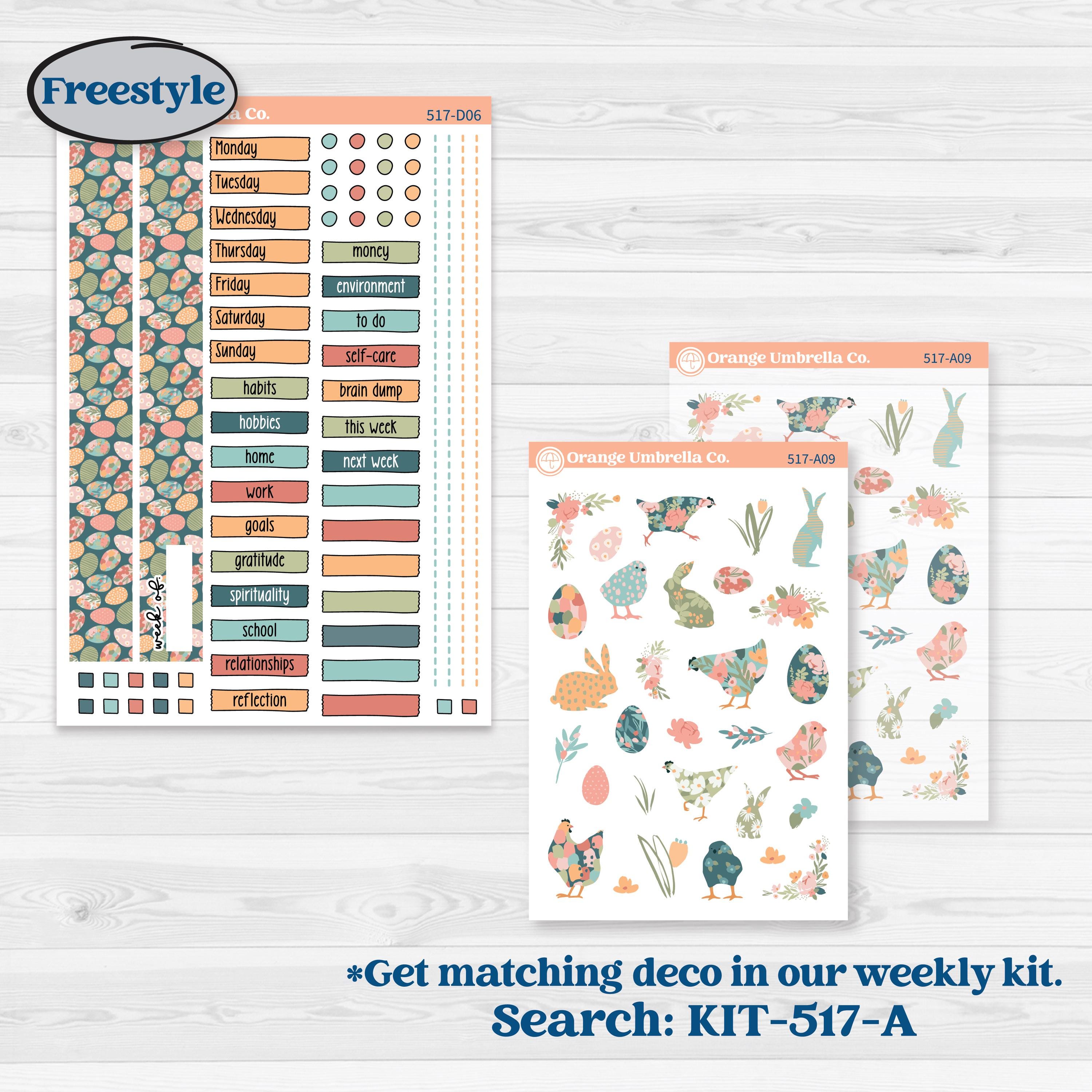 Easter Spring Kit | Journaling or Scrapbooking Kit | Creative Junk Journal Planner Stickers | Easter Basket | KIT-517-D