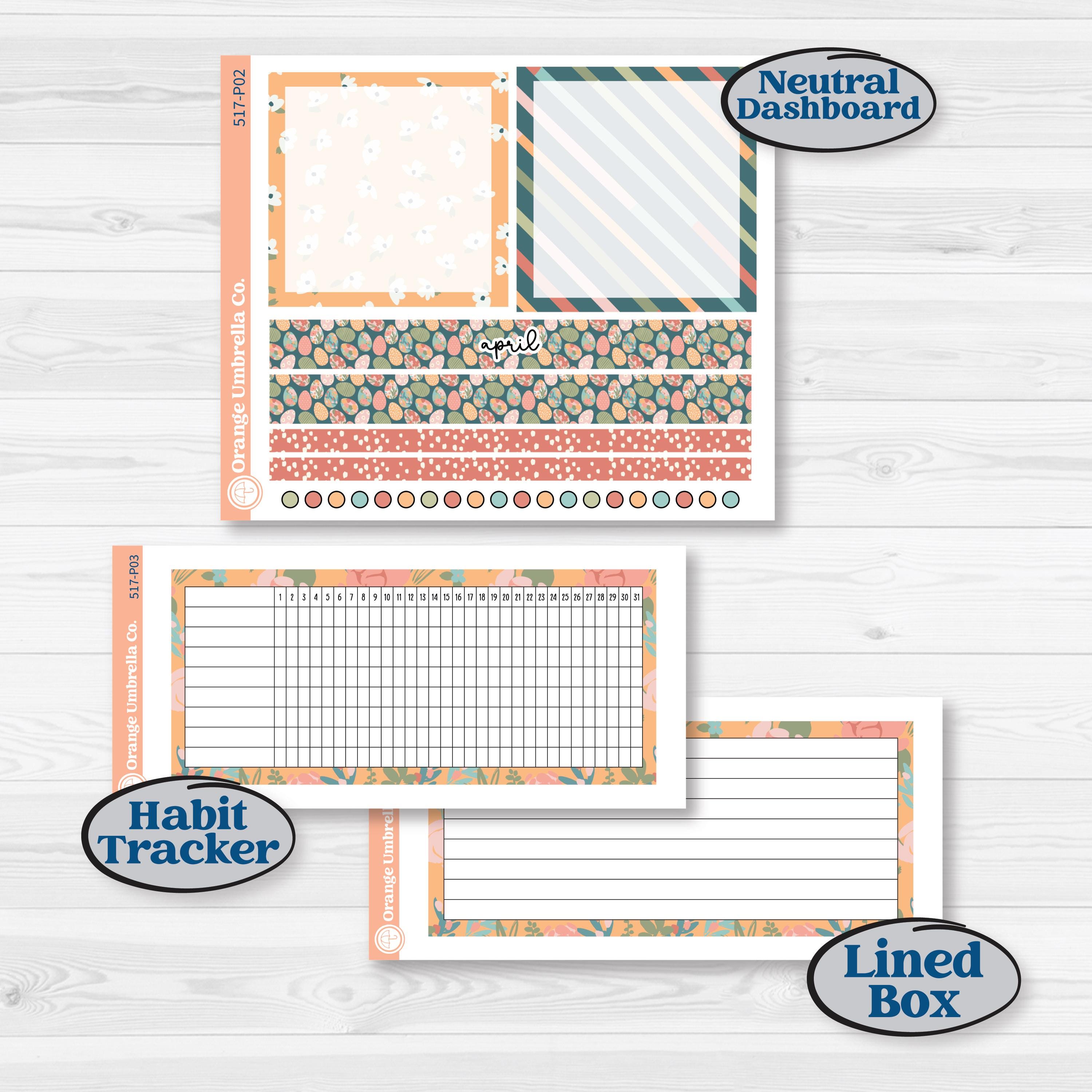 Easter Spring Kit | A5 Plum Monthly & Dashboard Planner Stickers | Easter Basket | KIT-517-P