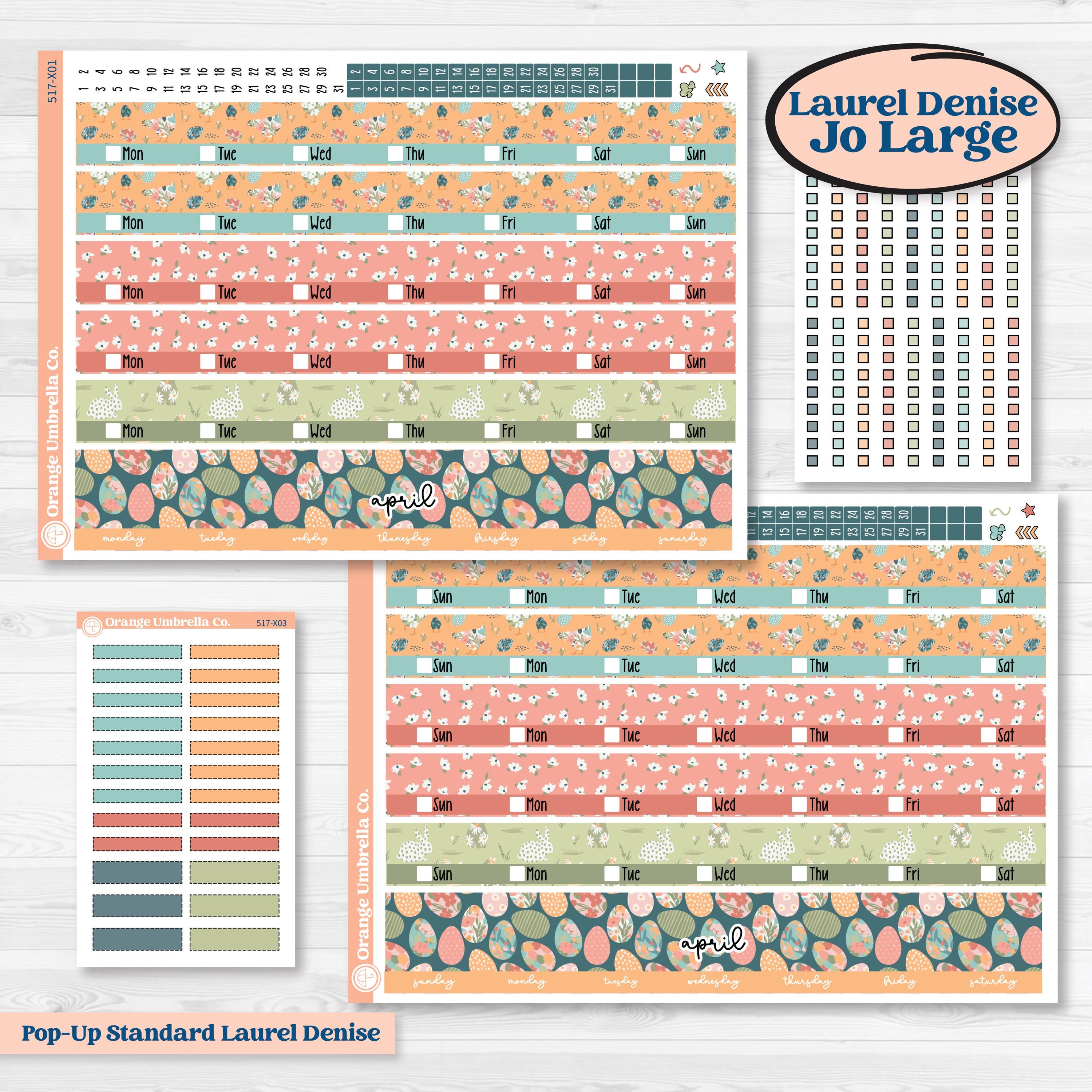 Easter Spring Kit | Laurel Denise Jo Large Planner Stickers | Easter Basket | KIT-517-X