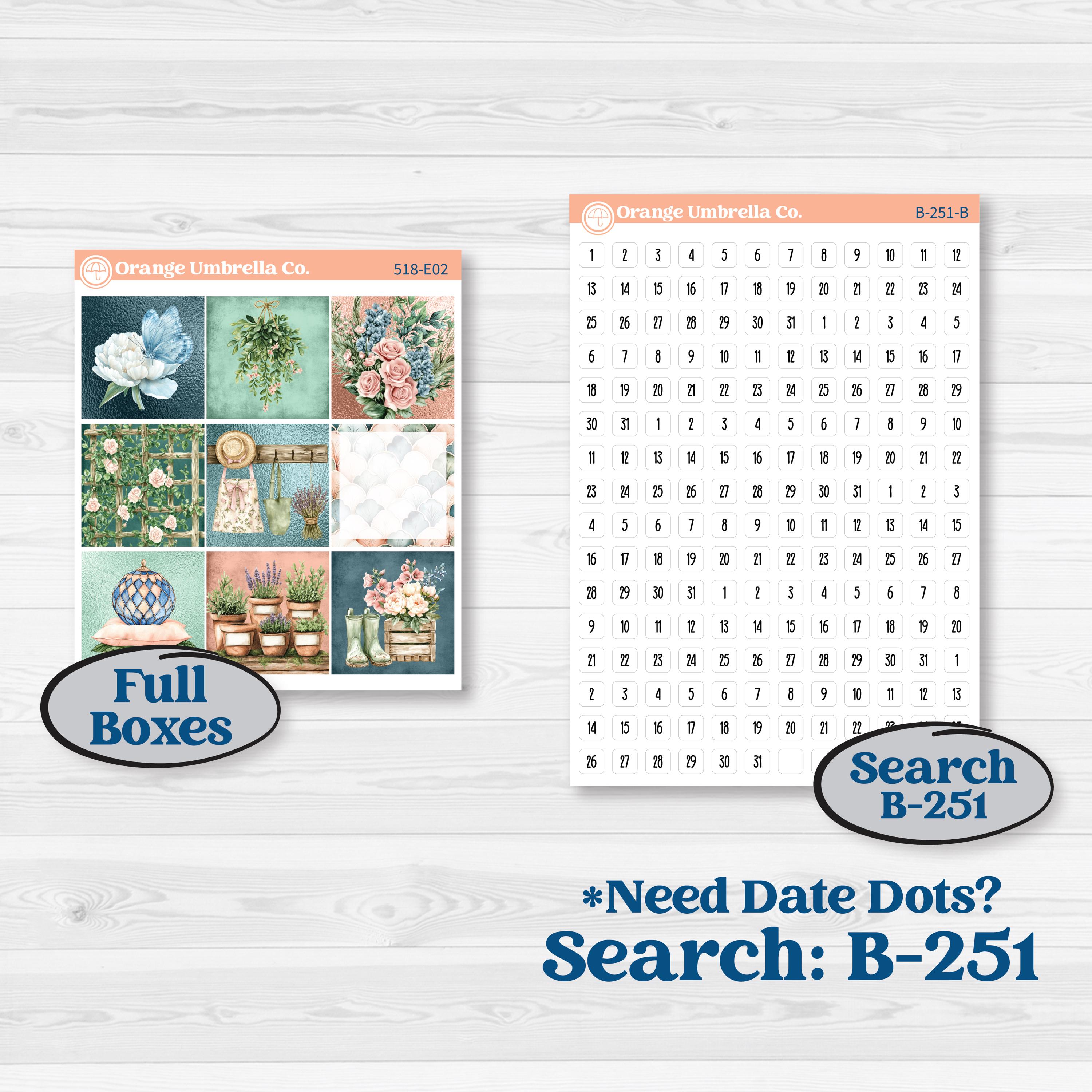 Spring Floral Kit | Hobonichi Cousin Weekly & Daily Planner Kit Stickers | Garden Oasis | KIT-518-E