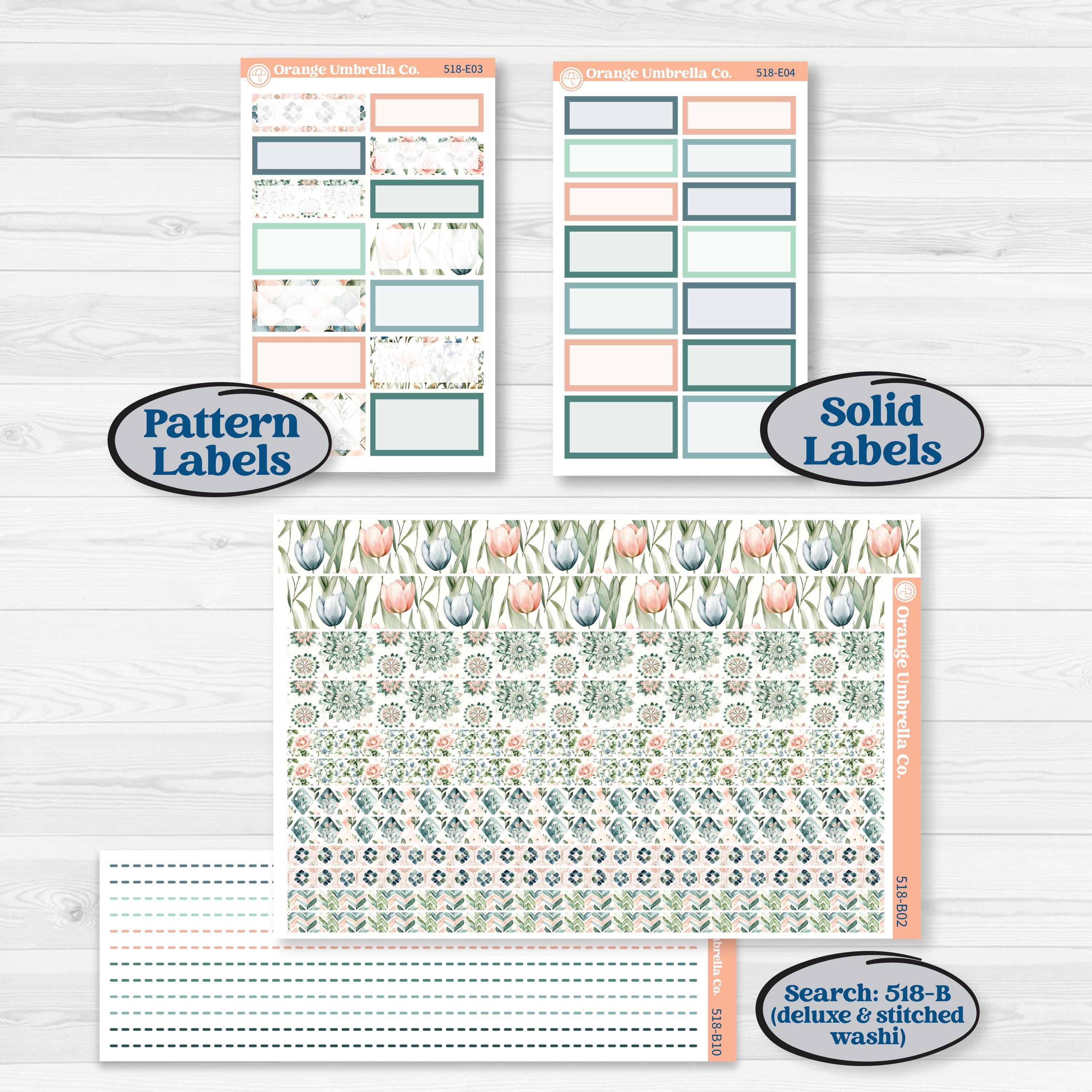 Spring Floral Kit | Hobonichi Cousin Weekly & Daily Planner Kit Stickers | Garden Oasis | KIT-518-E