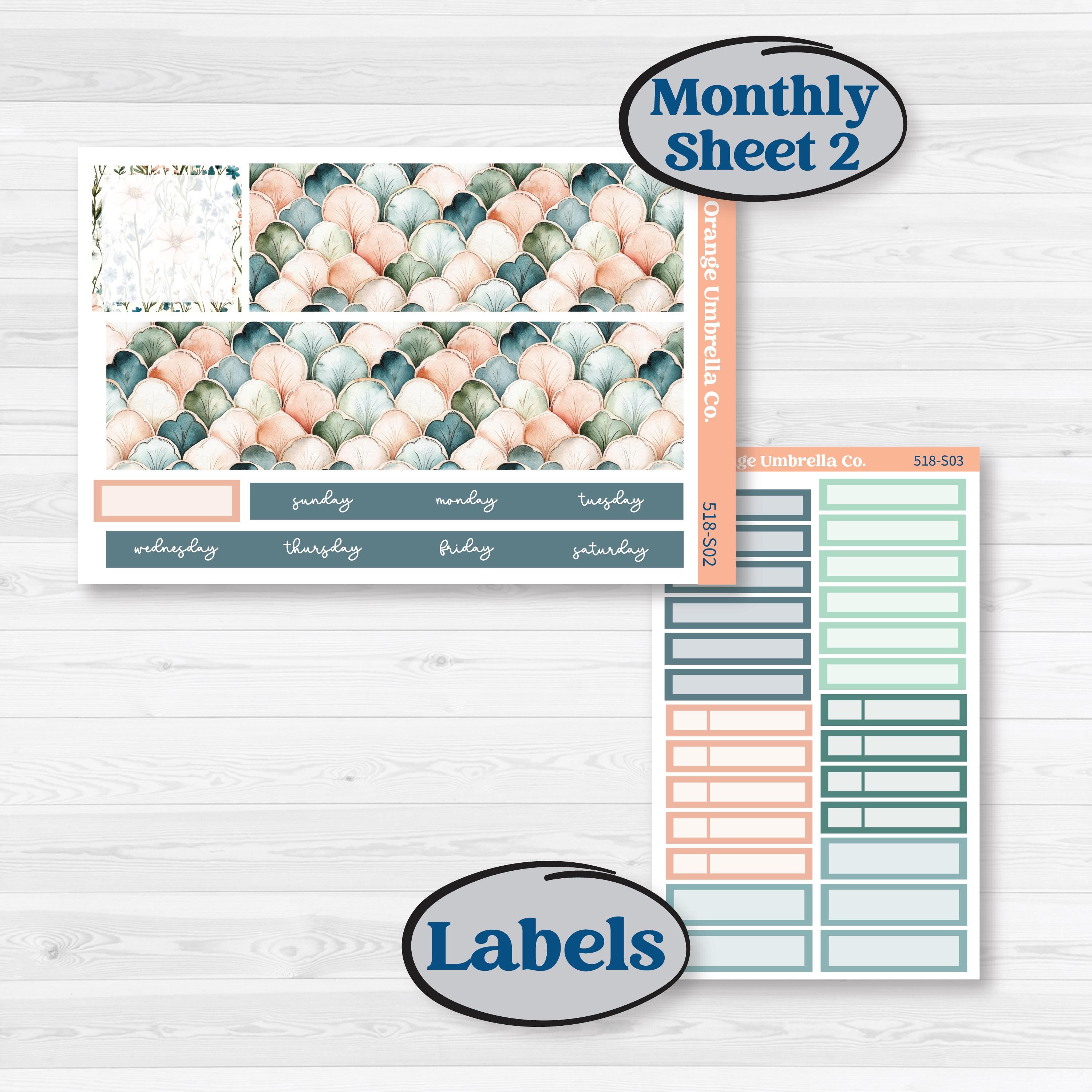 Spring Floral Kit | Hobonichi Cousin Monthly Planner Kit Stickers | Garden Oasis | KIT-518-S