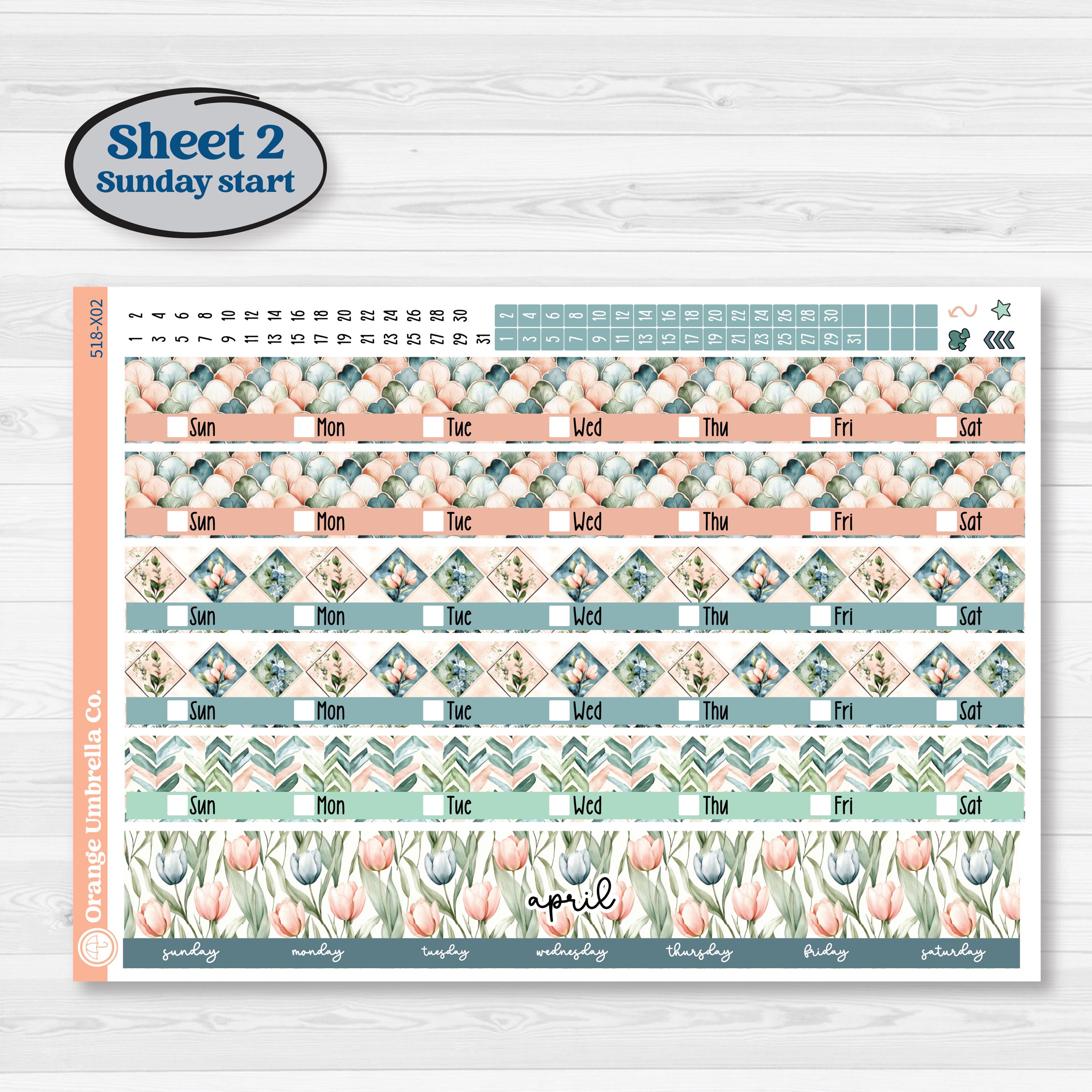 Spring Floral Kit | Laurel Denise Jo Large Planner Kit Stickers | Garden Oasis | KIT-518-X