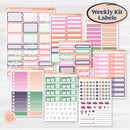 Bright Florals | Weekly Add-On Labels Planner Kit Stickers | Bitty Blooms | KIT-519-C