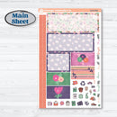 Bright Florals | Plum Vertical Priorities 7x9 Planner Kit Stickers | Bitty Blooms | KIT-519-H