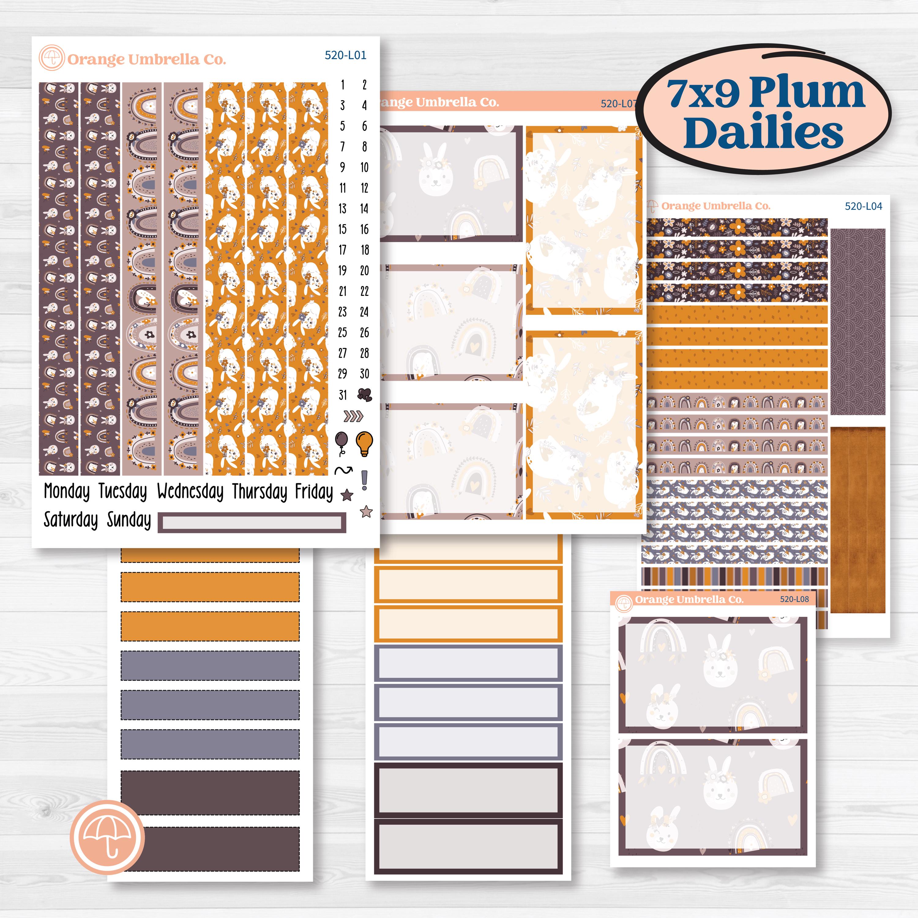 Playful Easter Bunnies | 7x9 Plum Daily Planner Kit Stickers | Bunny Hop | KIT-520-L