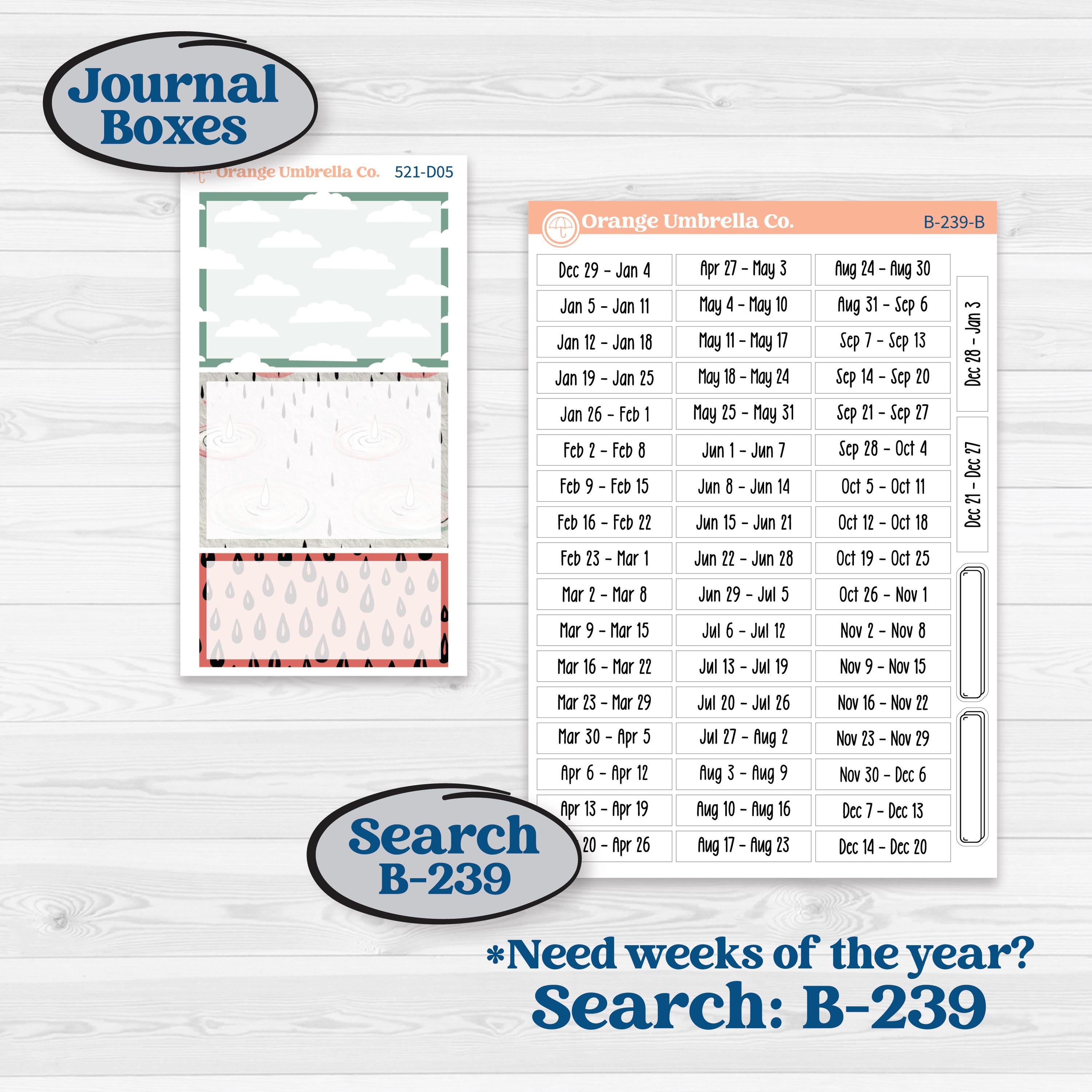 Rainy Day | Journaling or Scrapbooking Kit | Creative Junk Journal Planner Stickers | Stellas Umbrella | KIT-521-D