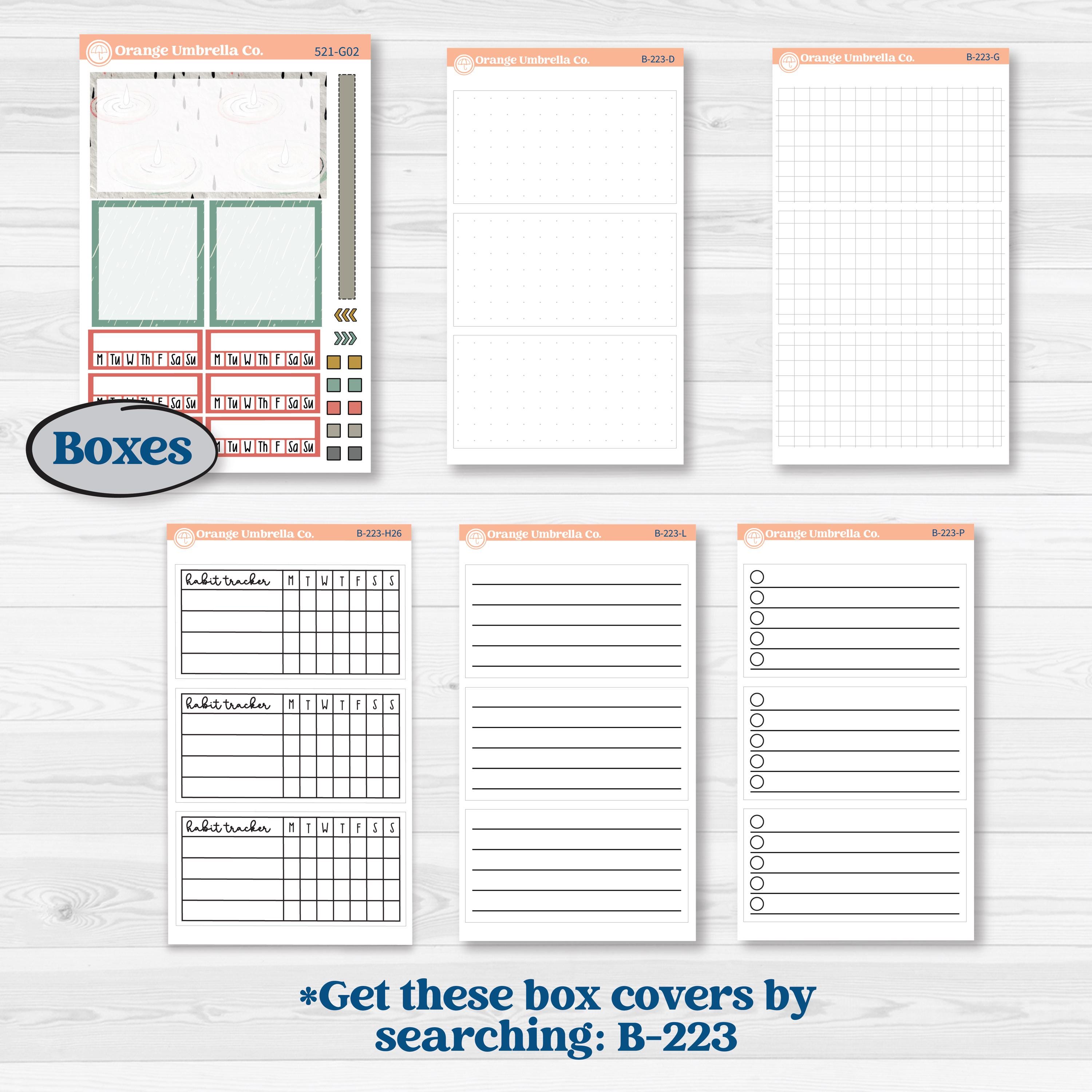 Rainy Day | Erin Condren Weekly Dashboard Planner Kit Stickers | Stellas Umbrella | KIT-521-G