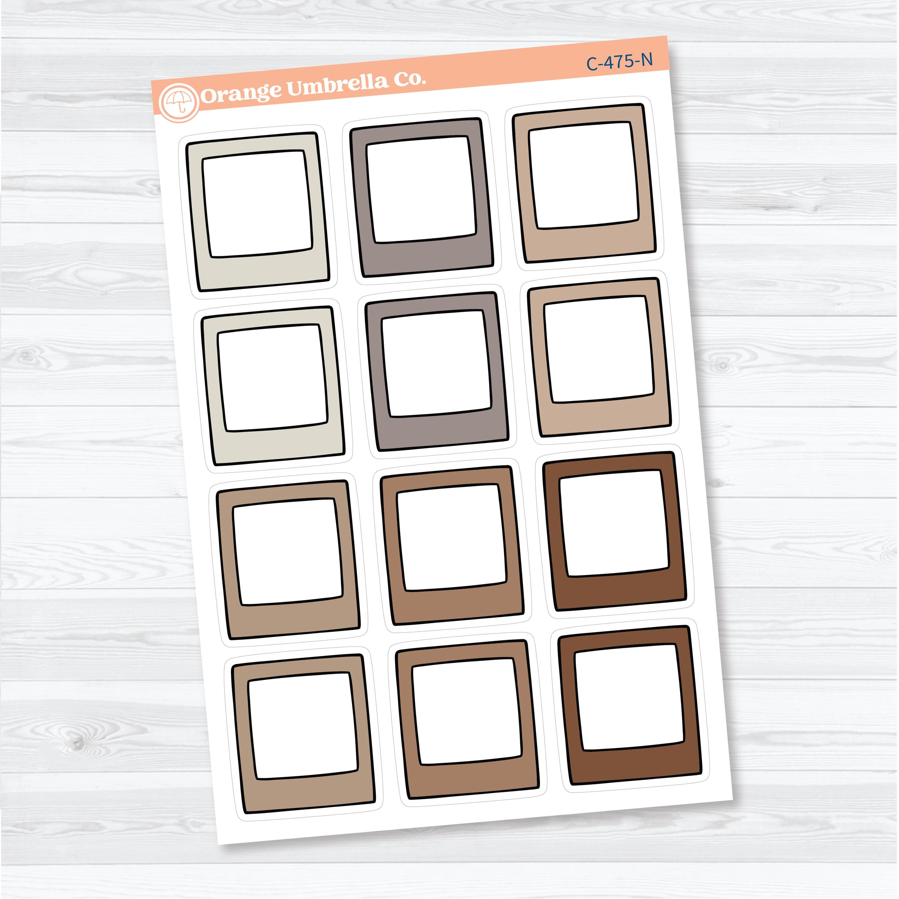 Doodled Polaroid Large Journaling Labels | Planner Stickers | C-475