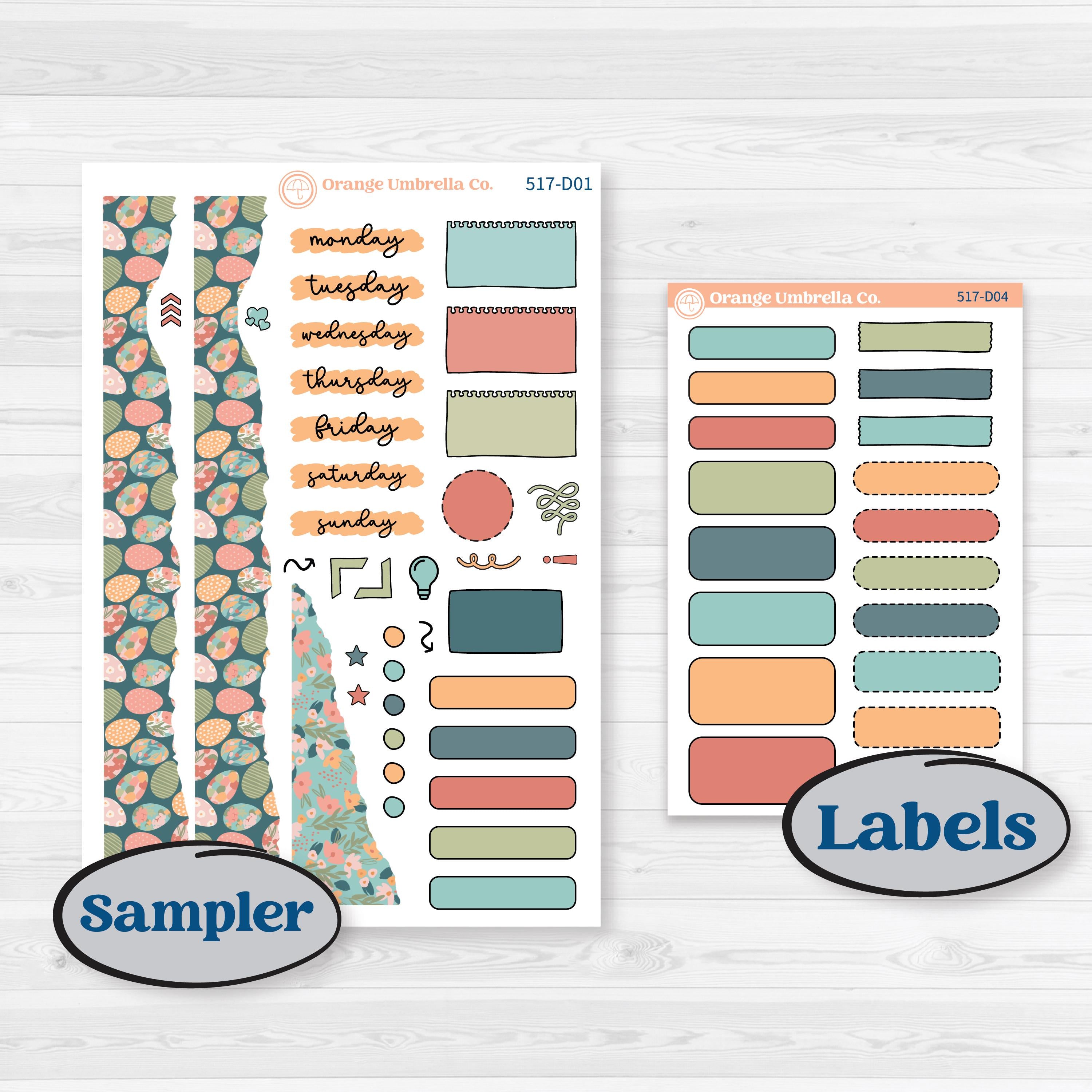 Easter Spring Kit | Journaling or Scrapbooking Kit | Creative Junk Journal Planner Stickers | Easter Basket | KIT-517-D