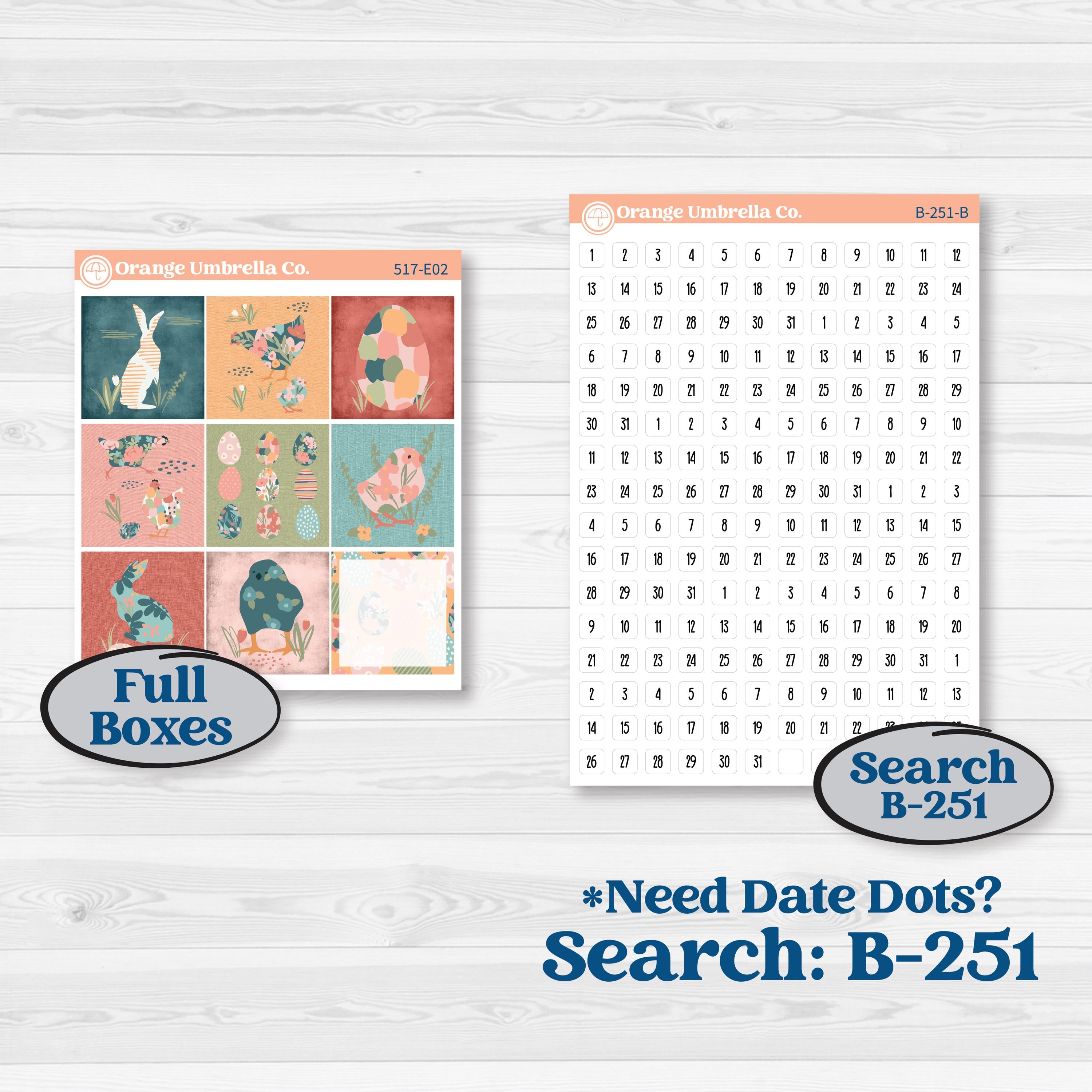 Easter Spring Kit | Hobonichi Cousin Weekly & Daily Planner Kit Stickers | Easter Basket | KIT-517-E