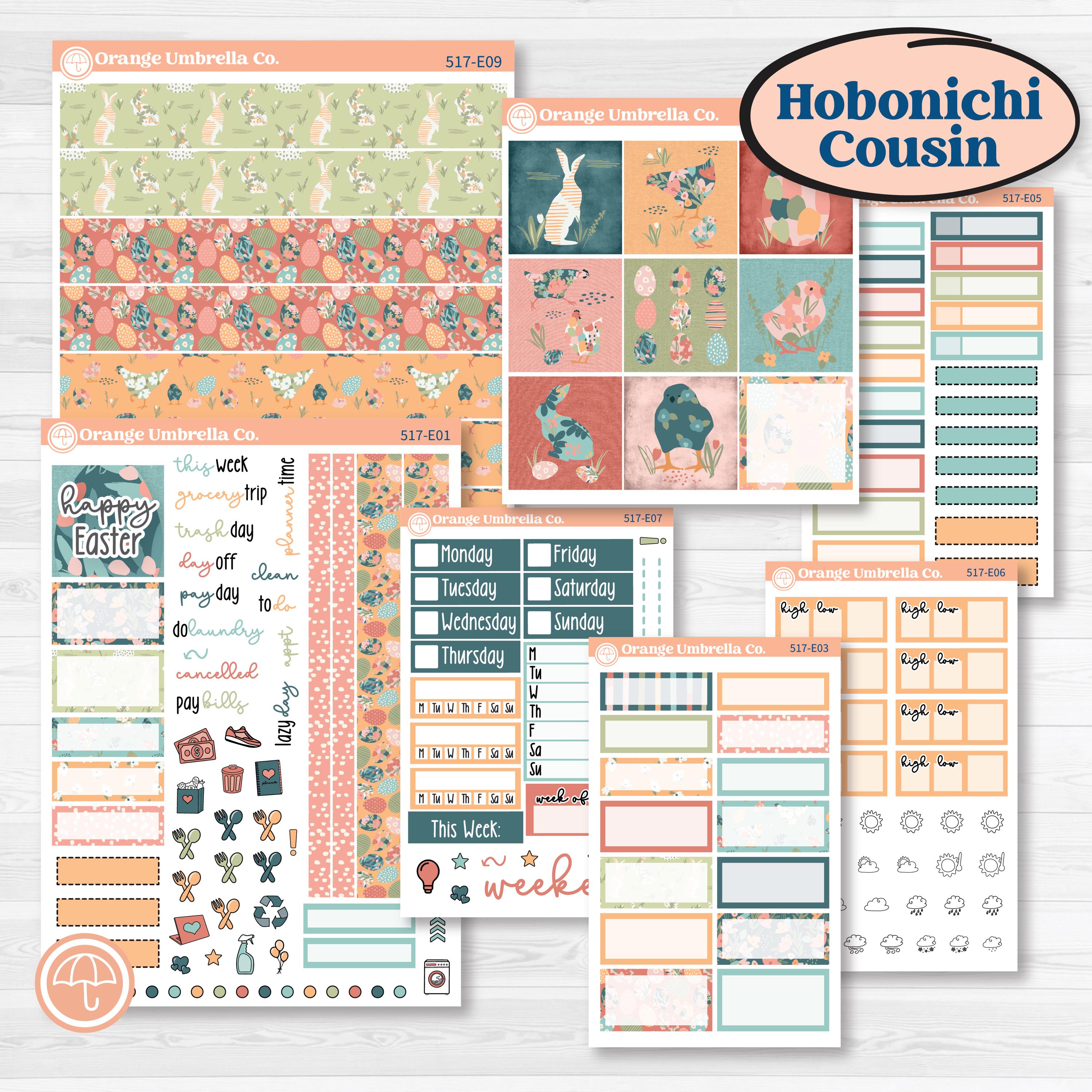 Easter Spring Kit | Hobonichi Cousin Weekly & Daily Planner Kit Stickers | Easter Basket | KIT-517-E