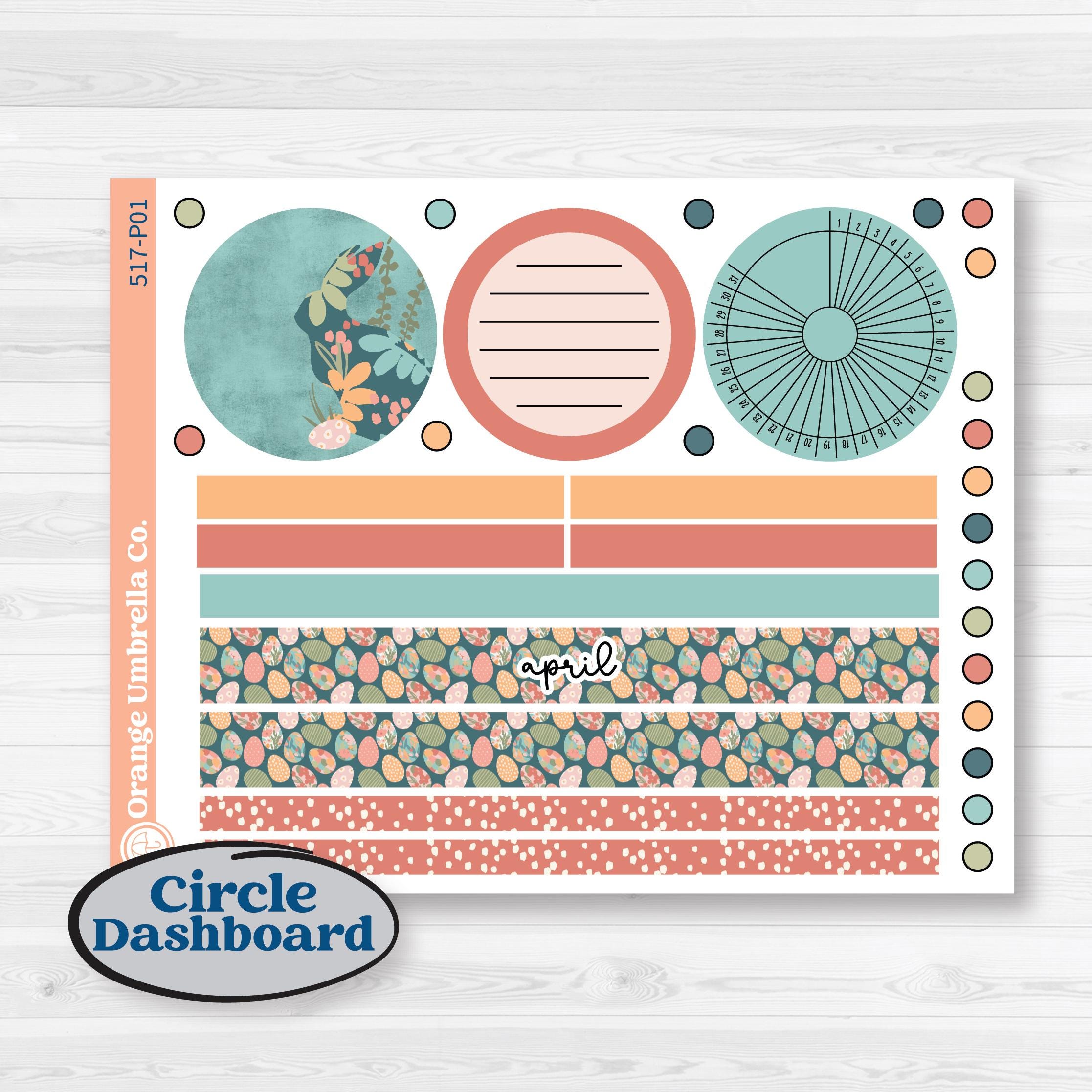 Easter Spring Kit | A5 Plum Monthly & Dashboard Planner Stickers | Easter Basket | KIT-517-P