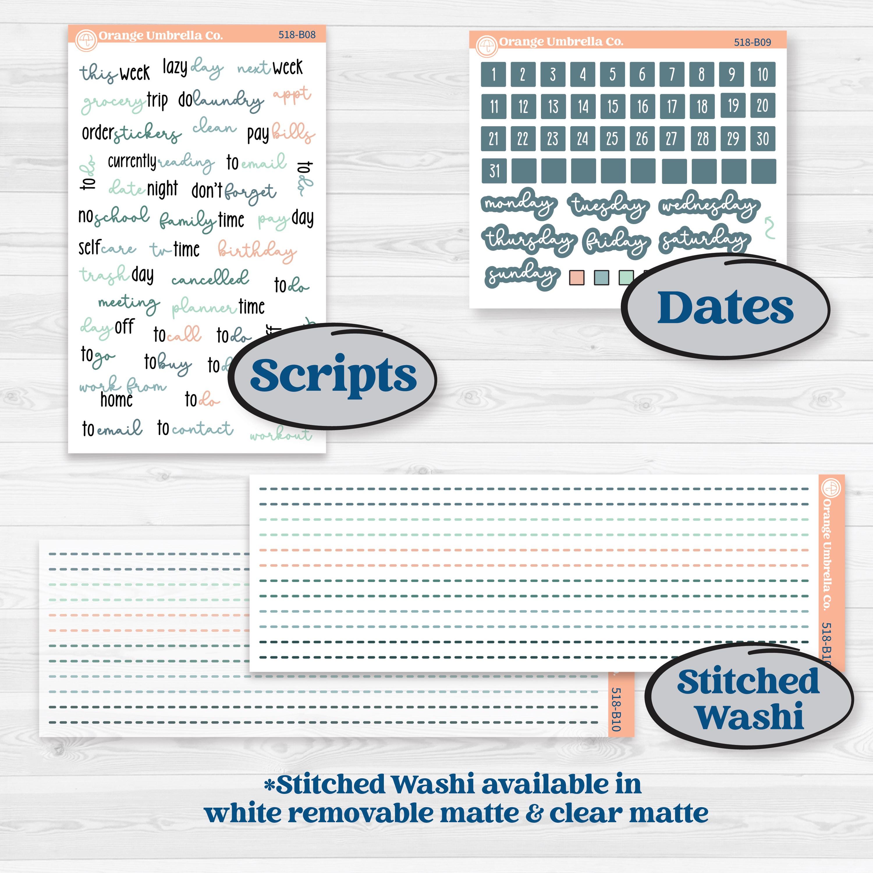 Spring Floral Kit | Weekly Add-On Planner Kit Stickers | Garden Oasis | KIT-518-B