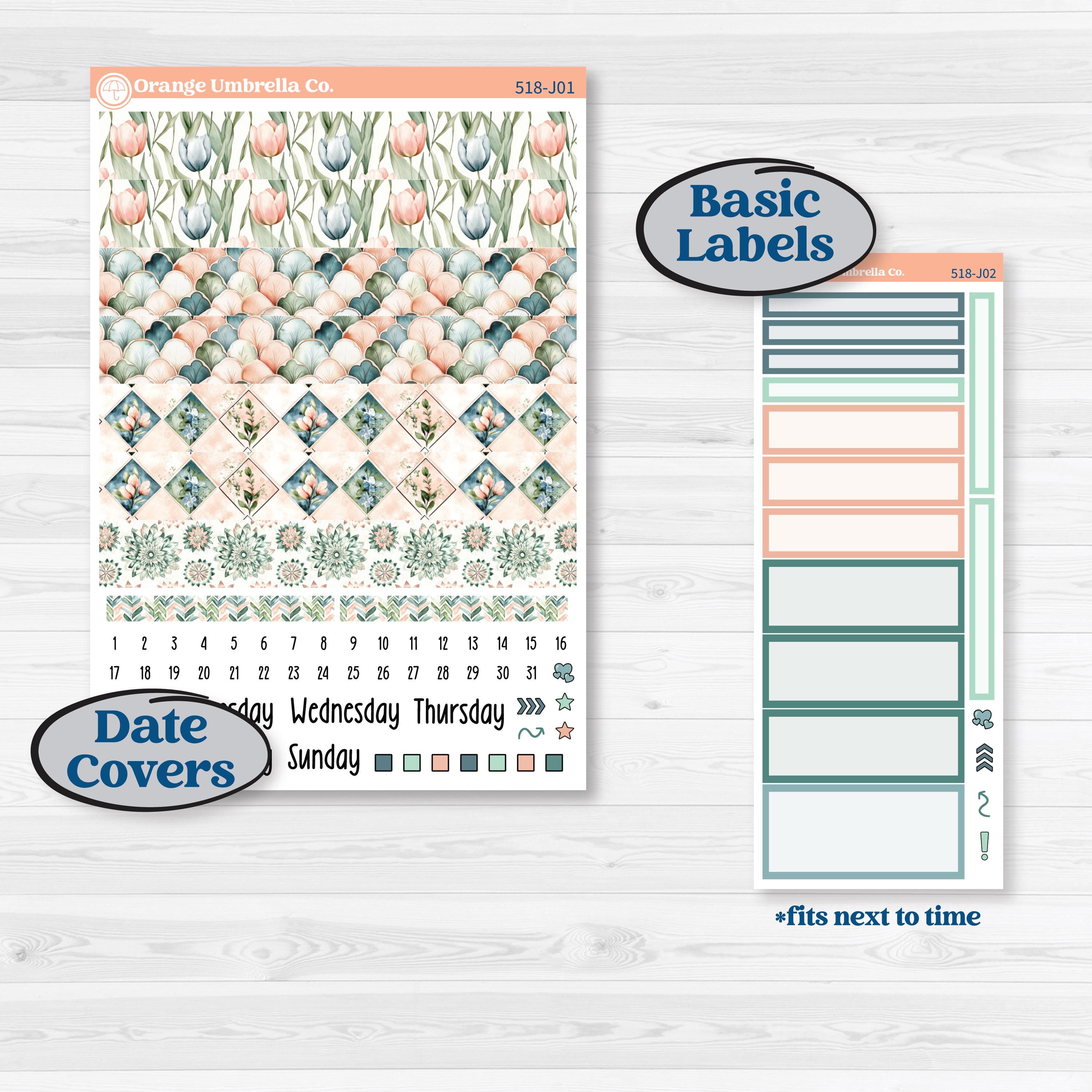 Spring Floral Kit | A5 Daily Duo Planner Kit Stickers | Garden Oasis | KIT-518-J