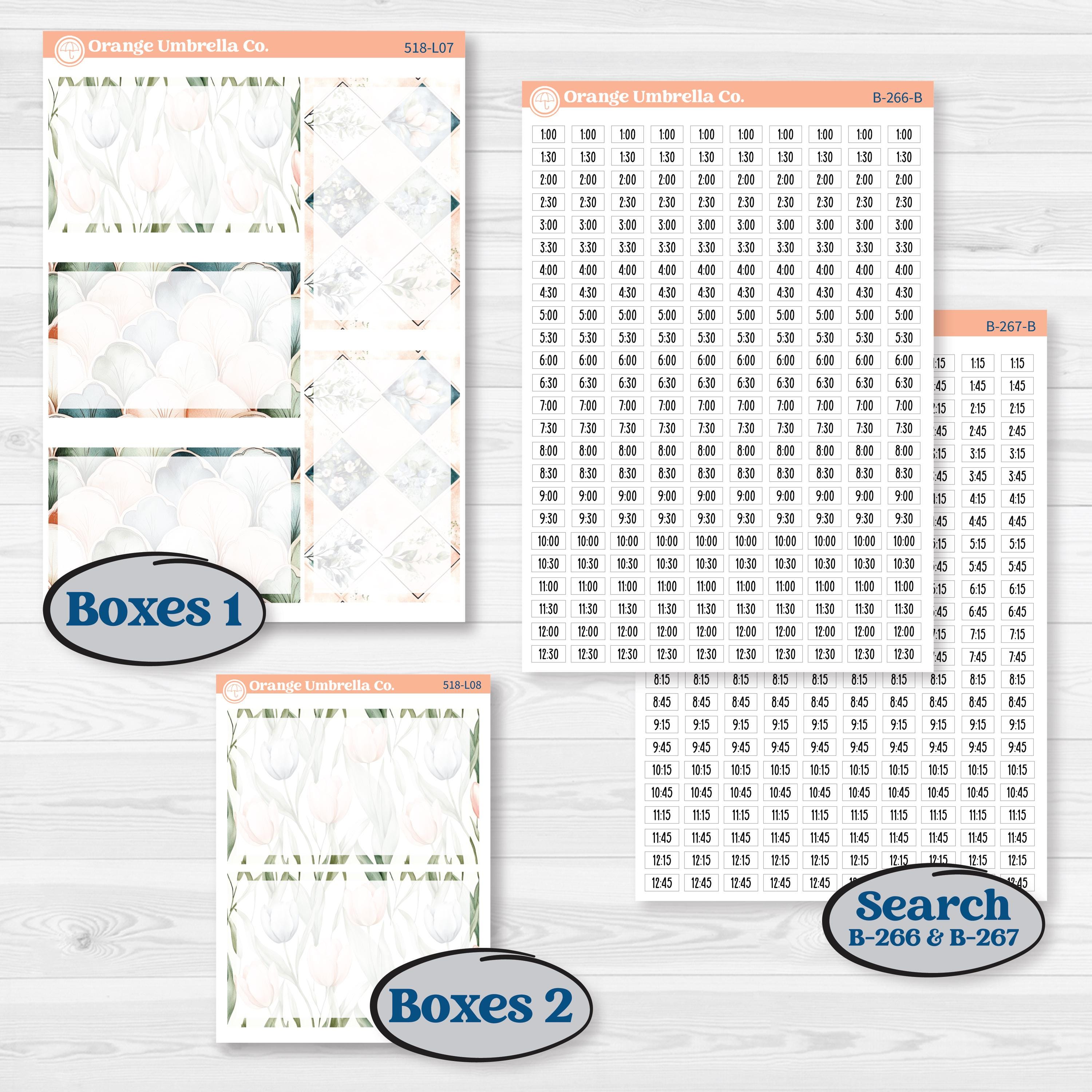 Spring Floral Kit | 7x9 Plum Daily Planner Kit Stickers | Garden Oasis | KIT-518-L
