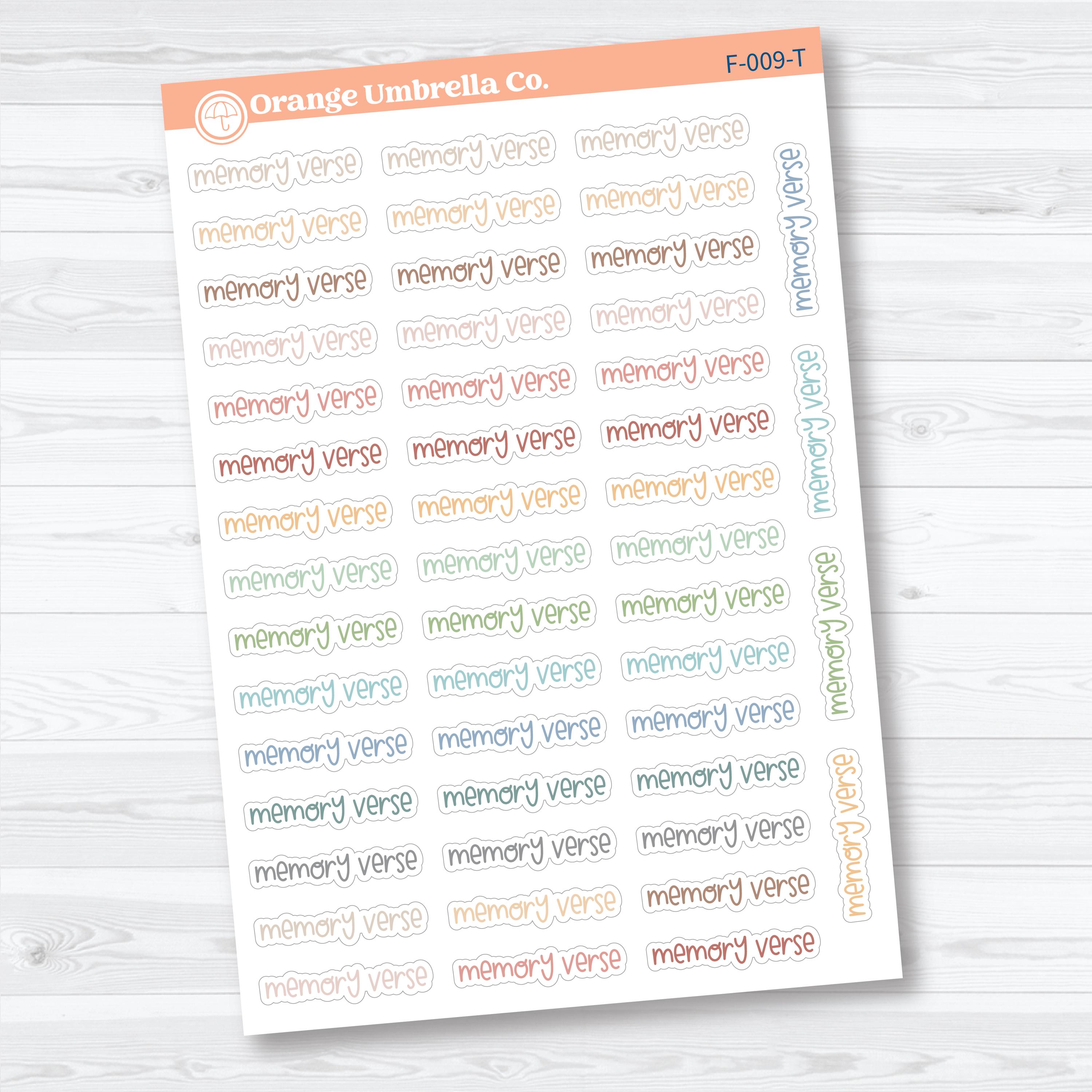 Memory Verse Script | Faith Based Planner & Bible Journaling Stickers | F-009