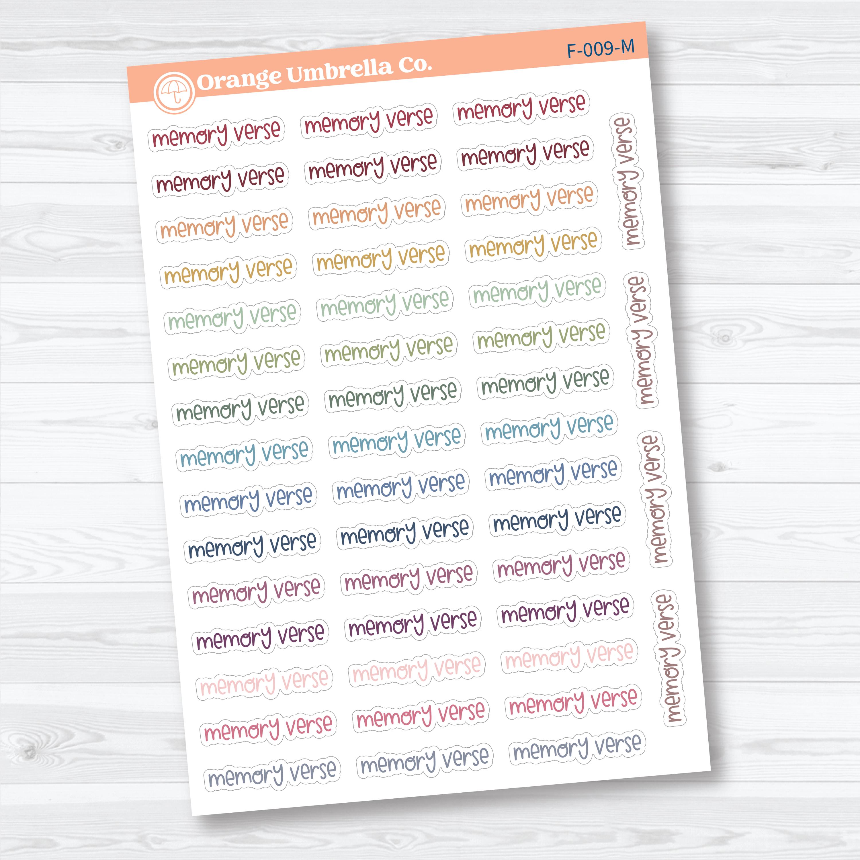 Memory Verse Script | Faith Based Planner & Bible Journaling Stickers | F-009