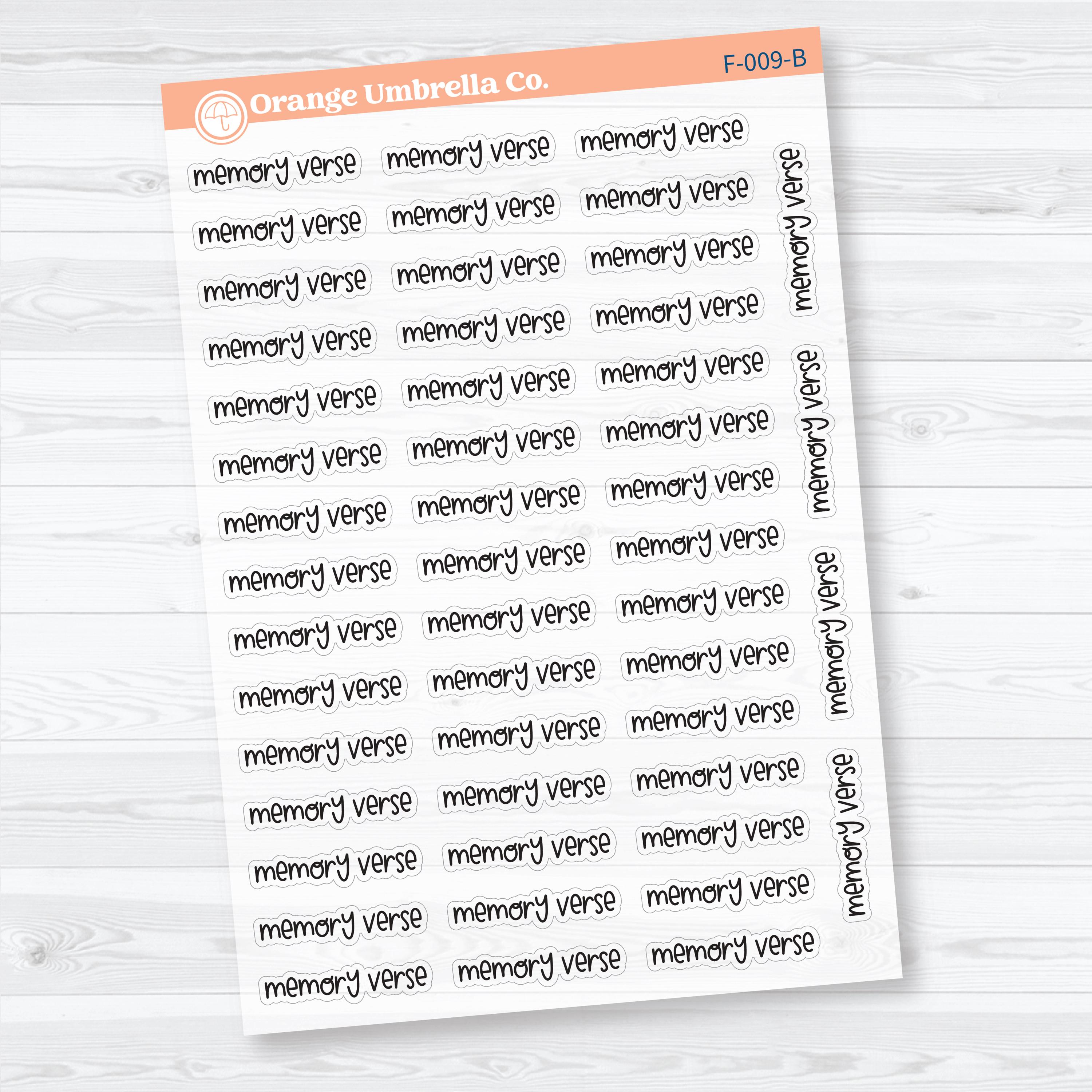 Memory Verse Script | Clear Matte Faith Based Planner & Bible Journaling Stickers | F-009-CM