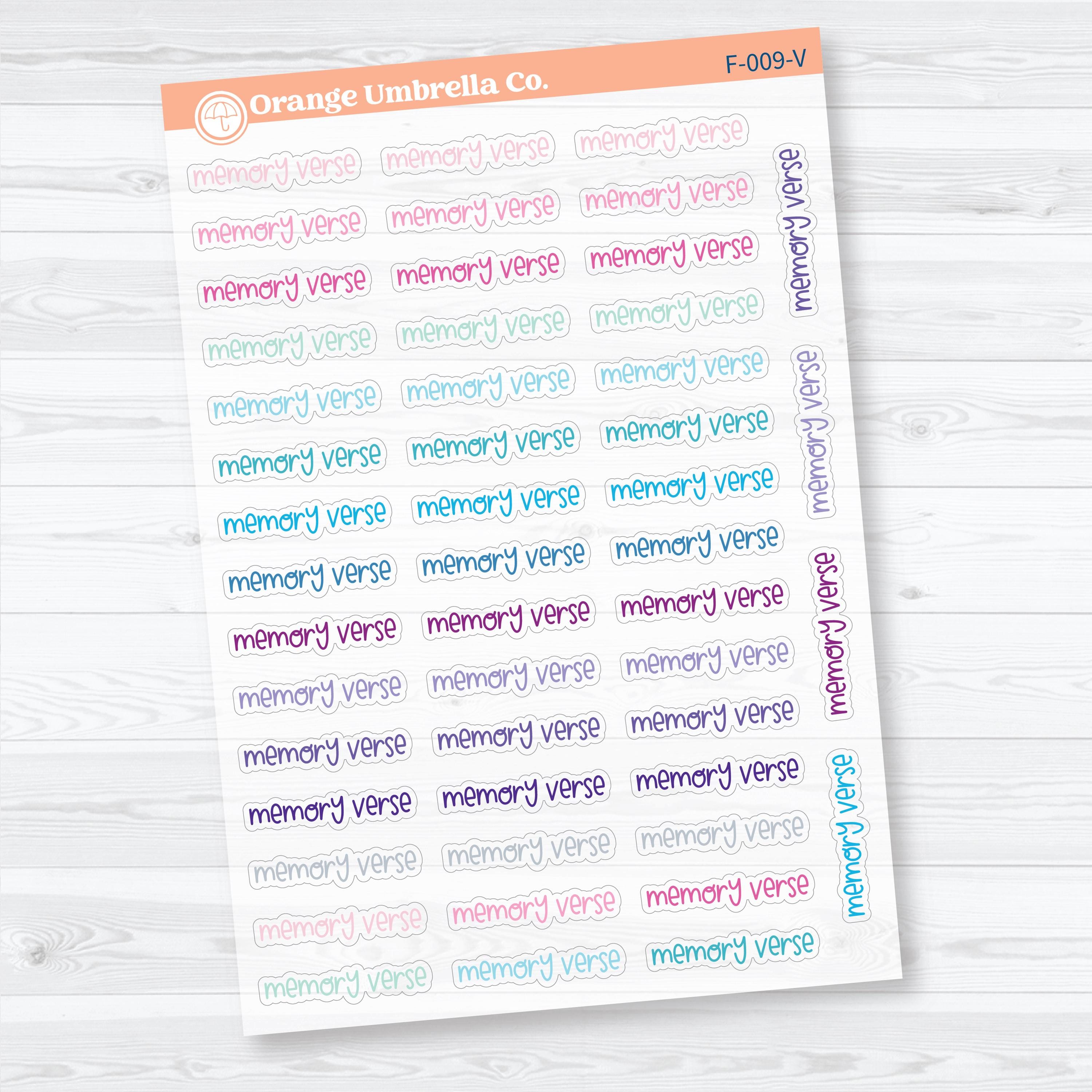 Memory Verse Script | Clear Matte Faith Based Planner & Bible Journaling Stickers | F-009-CM
