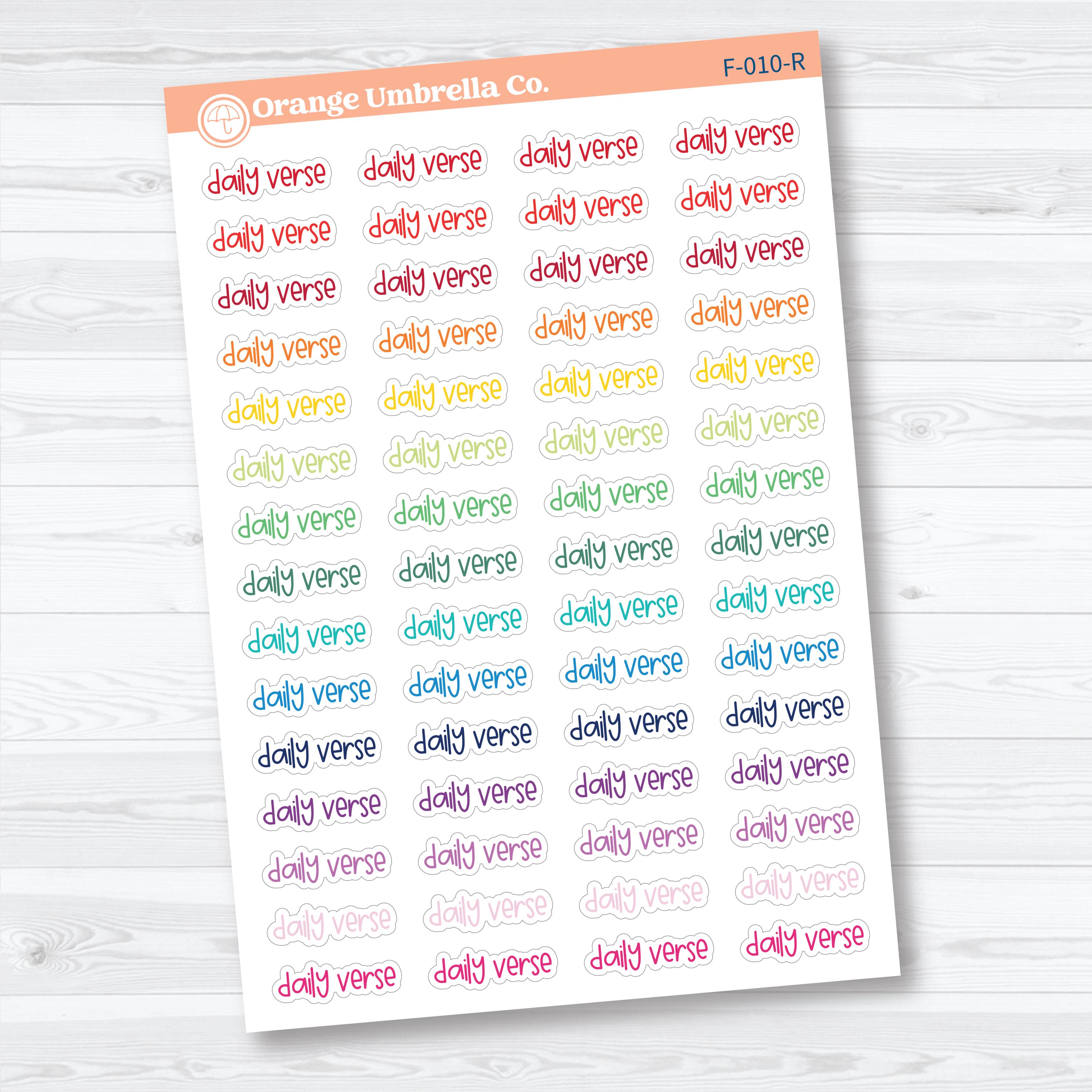 Daily Verse Script | Faith Based Planner Stickers | F-010
