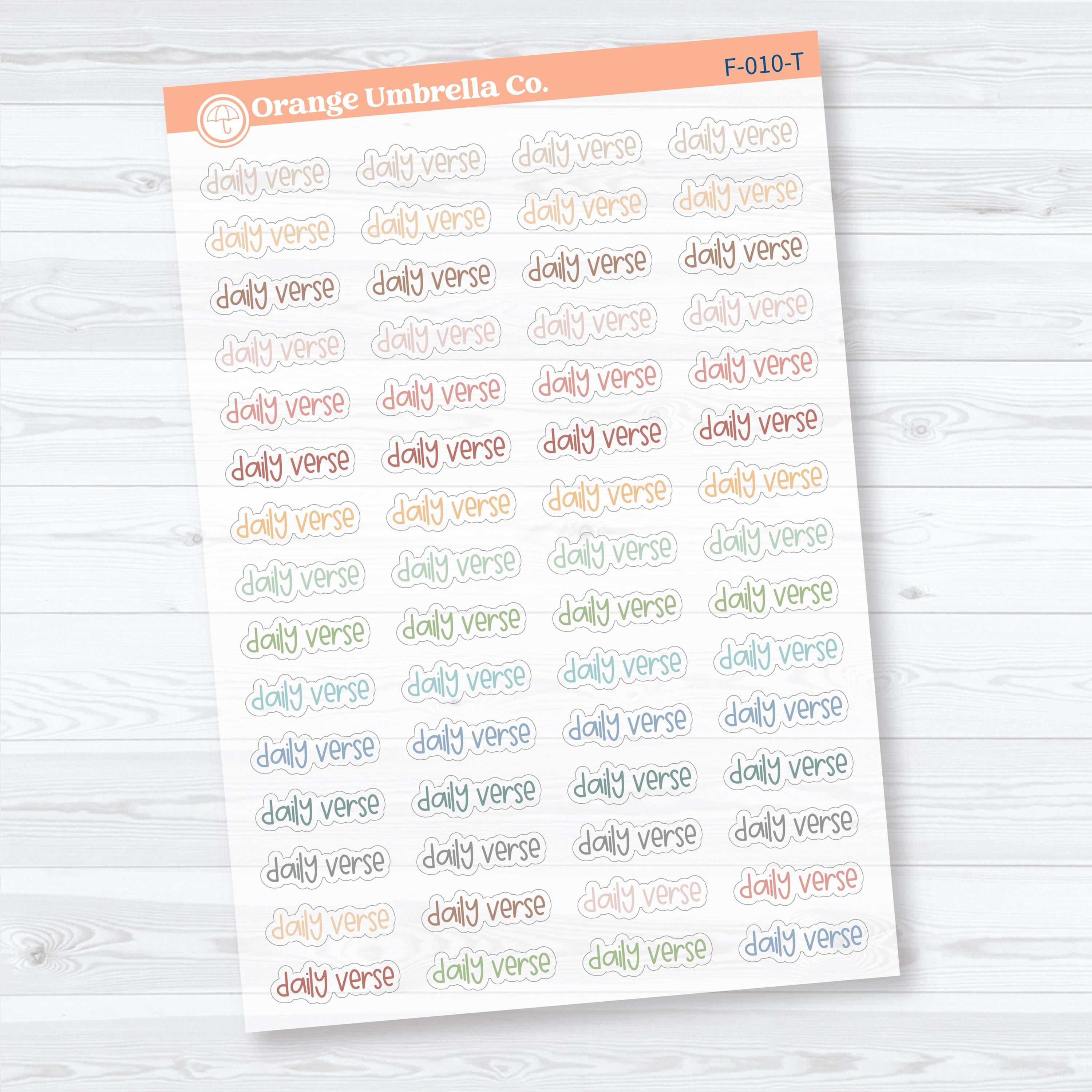 Daily Verse Script | Clear Matte Faith Based Planner Stickers | F-010-CM