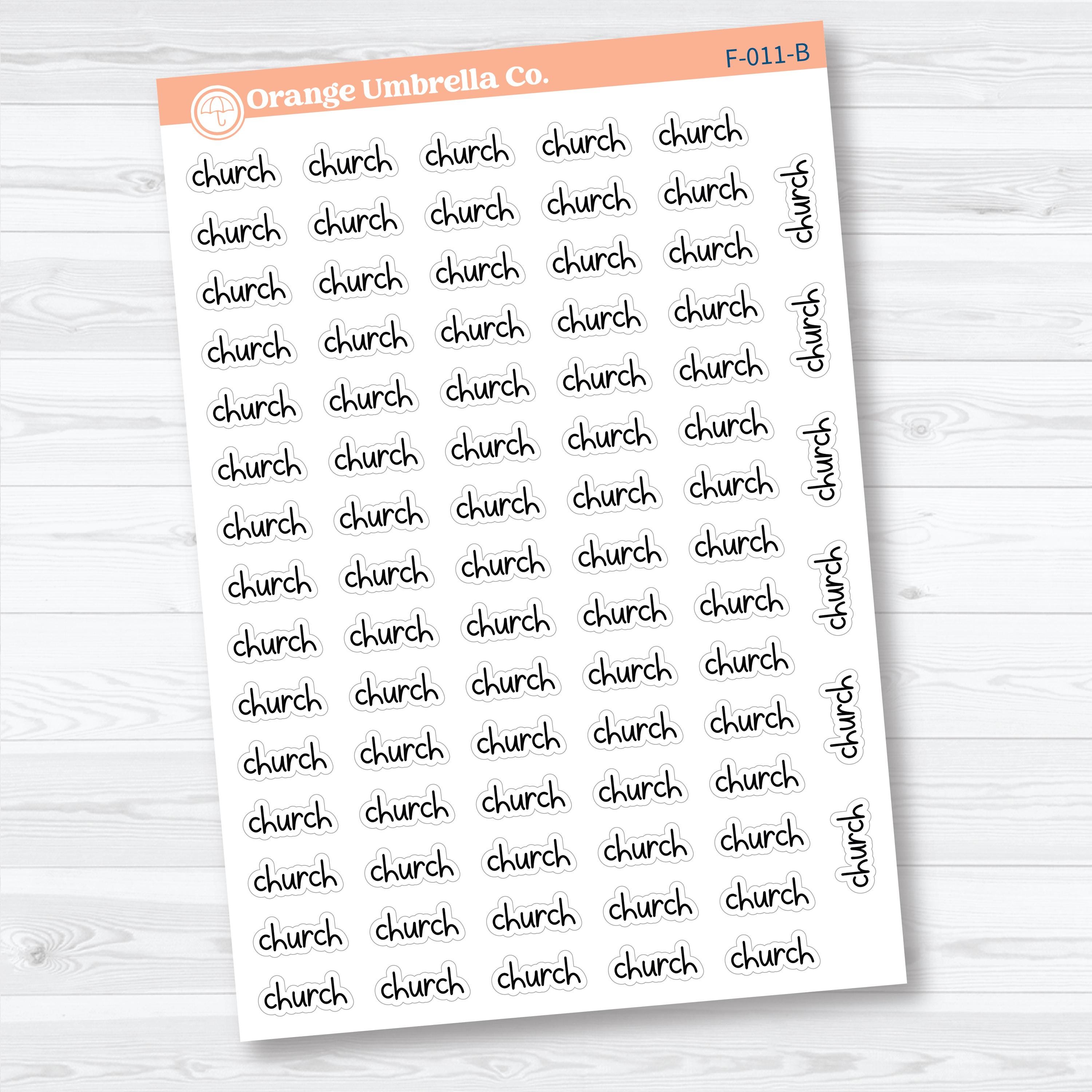 Church Script | Faith Based Planner Stickers | F-011