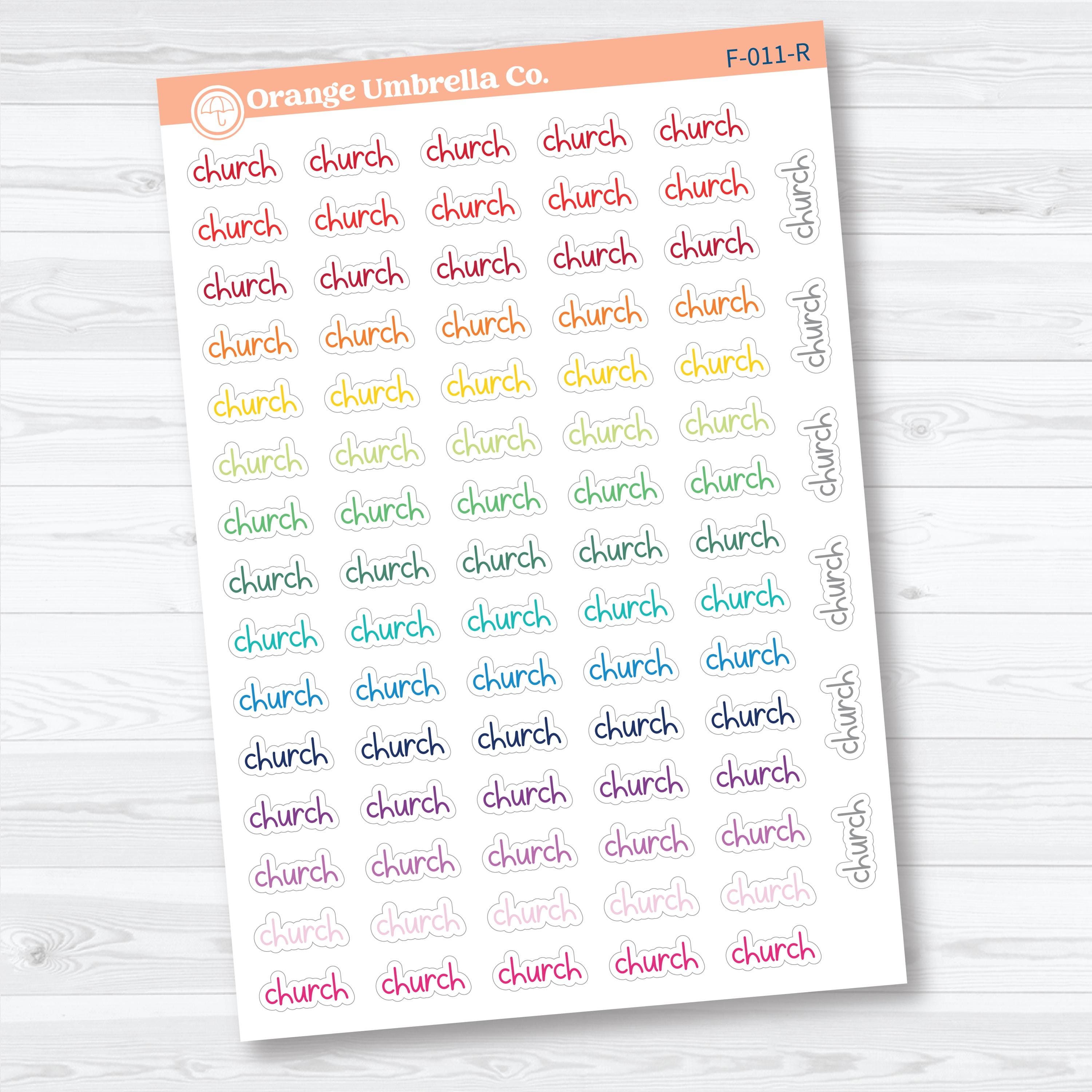 Church Script | Faith Based Planner Stickers | F-011