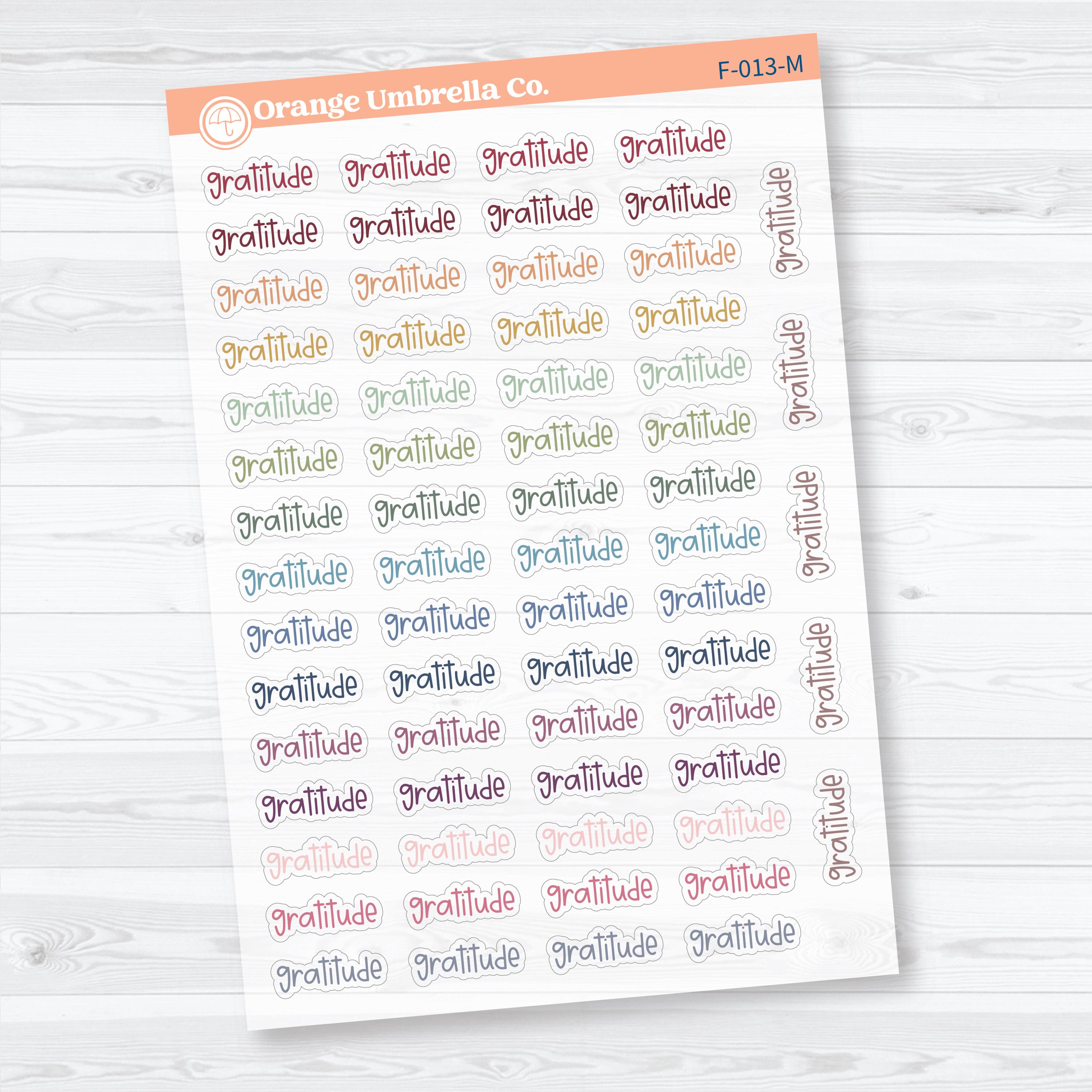 Gratitude Script | Clear Matte Faith Based Planner Stickers | F-013-CM