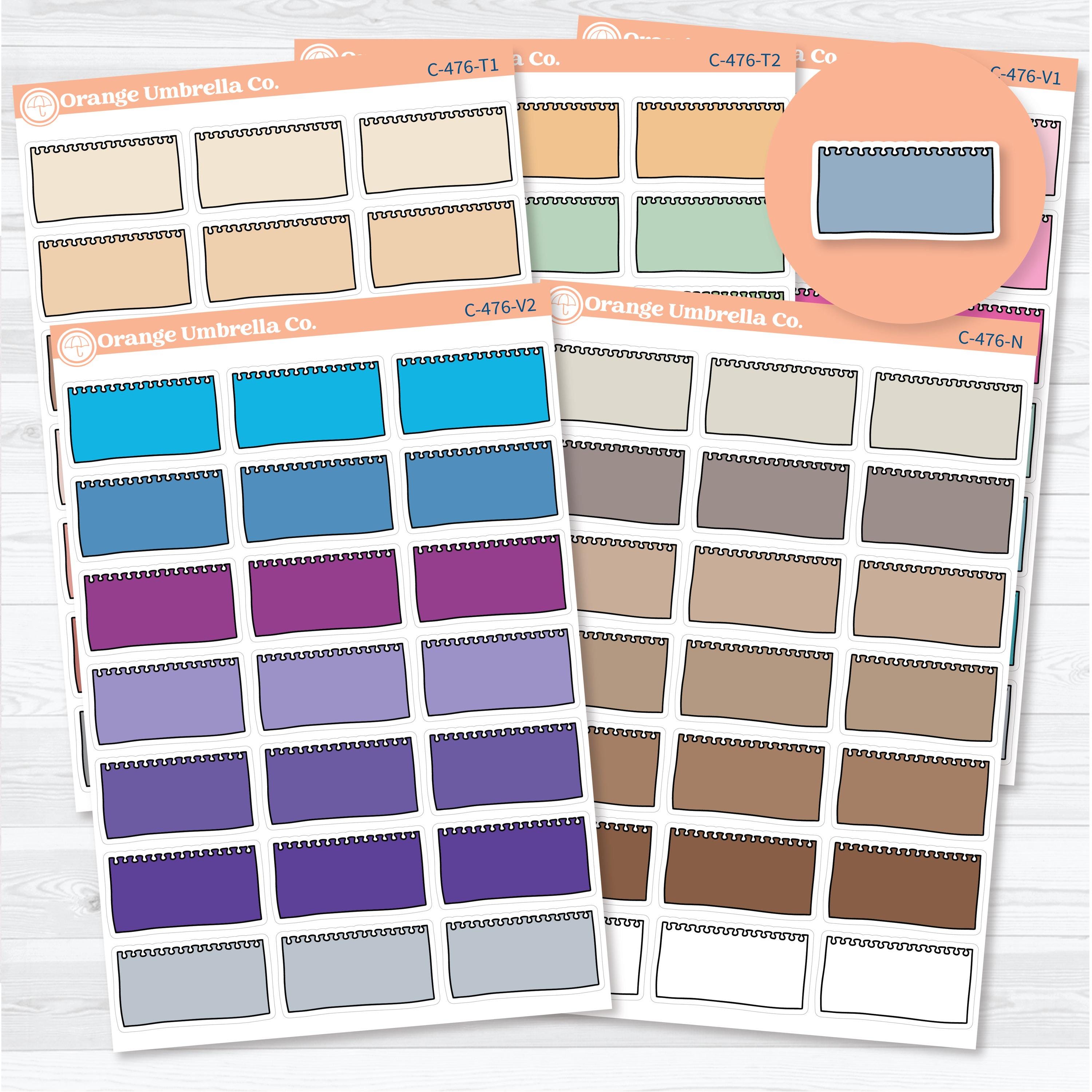 Large torn notebook journaling labels with ripped paper style design for planners and journals