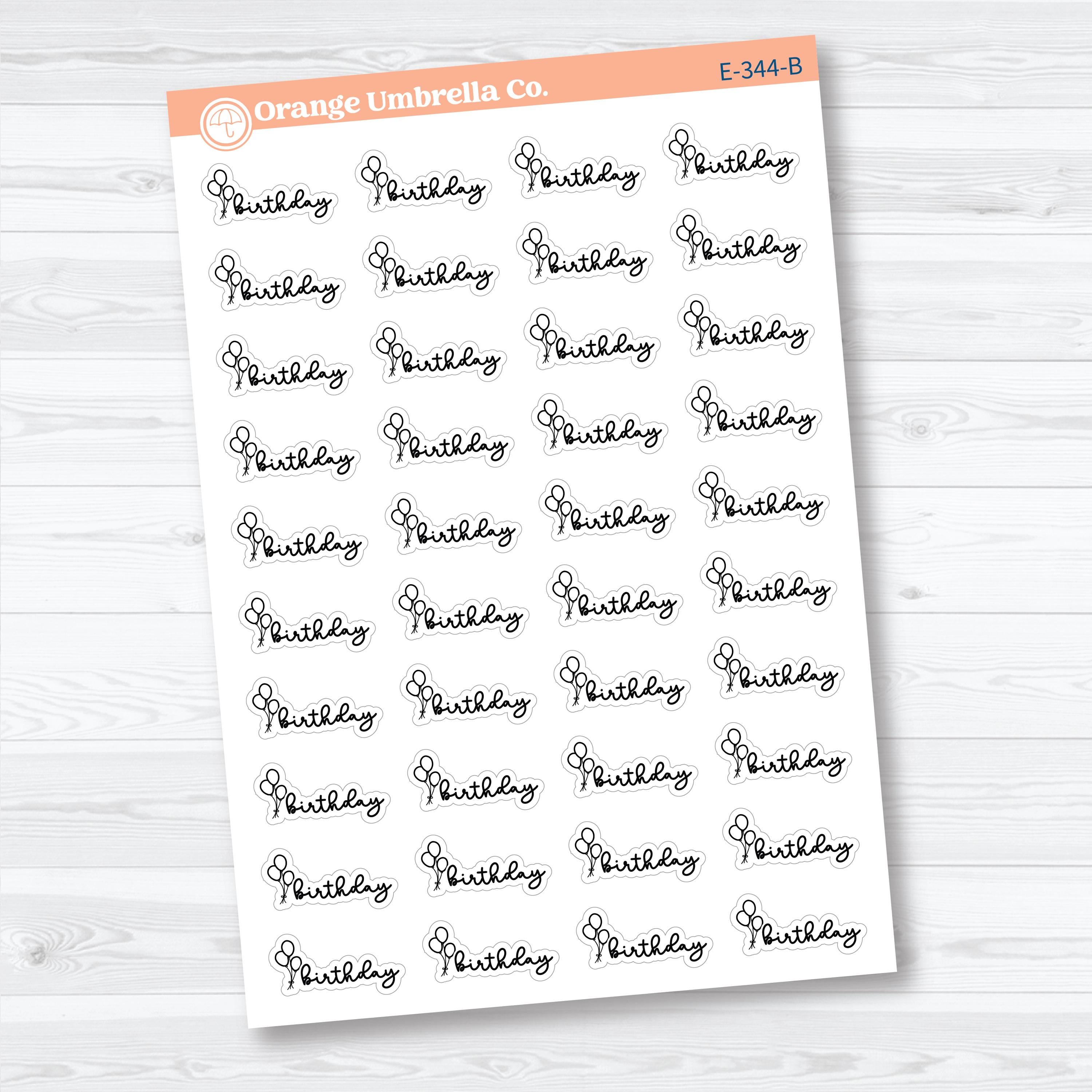 Birthday Event Label | Hand Doodled Planner Stickers | E-344