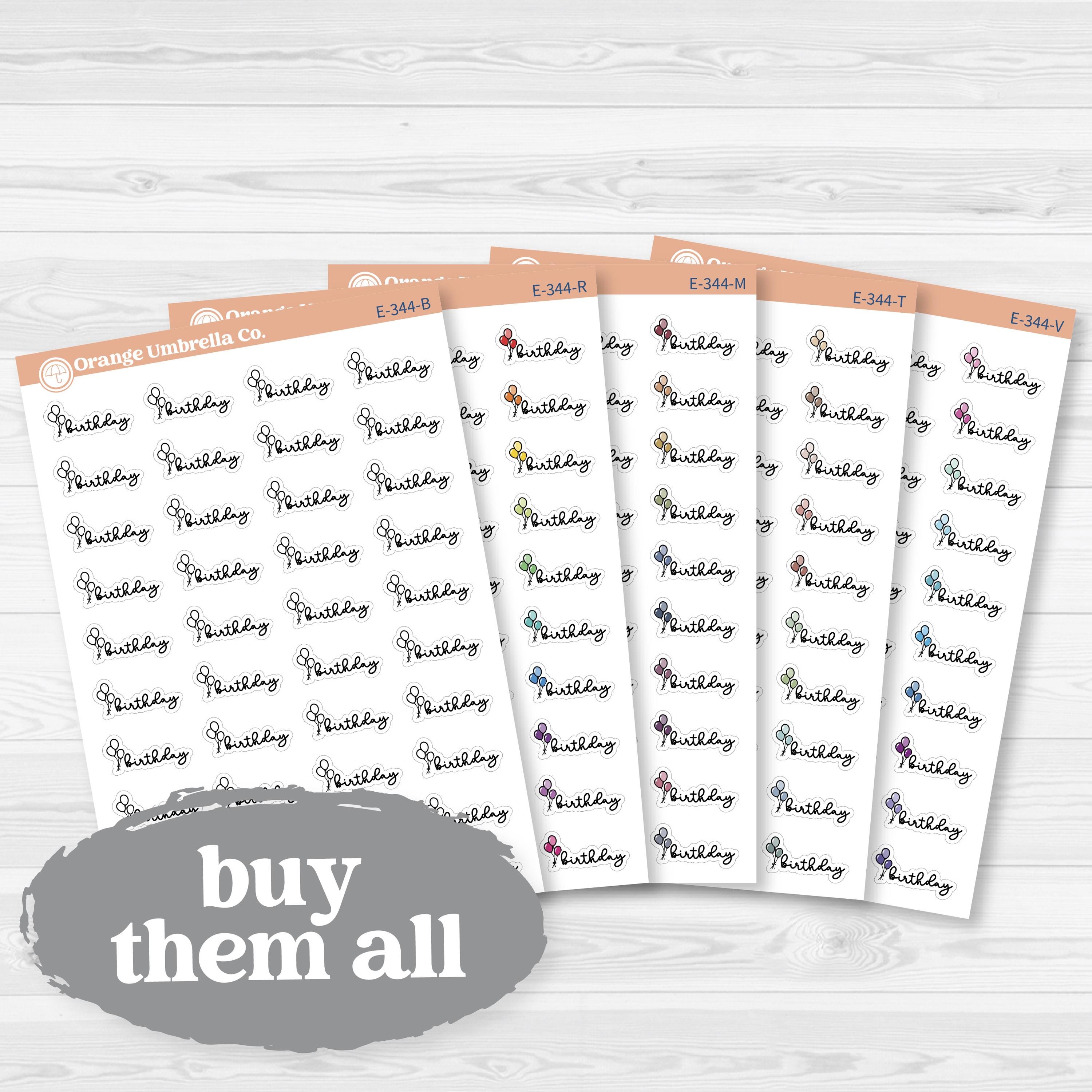 Birthday Event Label | Hand Doodled Planner Stickers | E-344